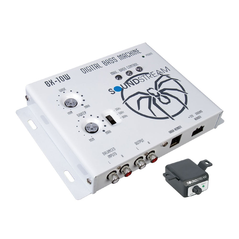 Soundstream BX-10W White Digital Bass Reconstruction Processor with Remote Control - Enhance Car Audio & Subwoofer Performance for Crisp, Deep Bass