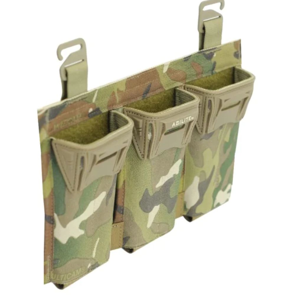 Agilite Pincer Placard - Tactical Triple Magazine Pouch for AR15, M4 & AK47 | Military-Grade MOLLE Compatible Chest Rig | Perfect for Airsoft, Hunting & Outdoor Adventures
