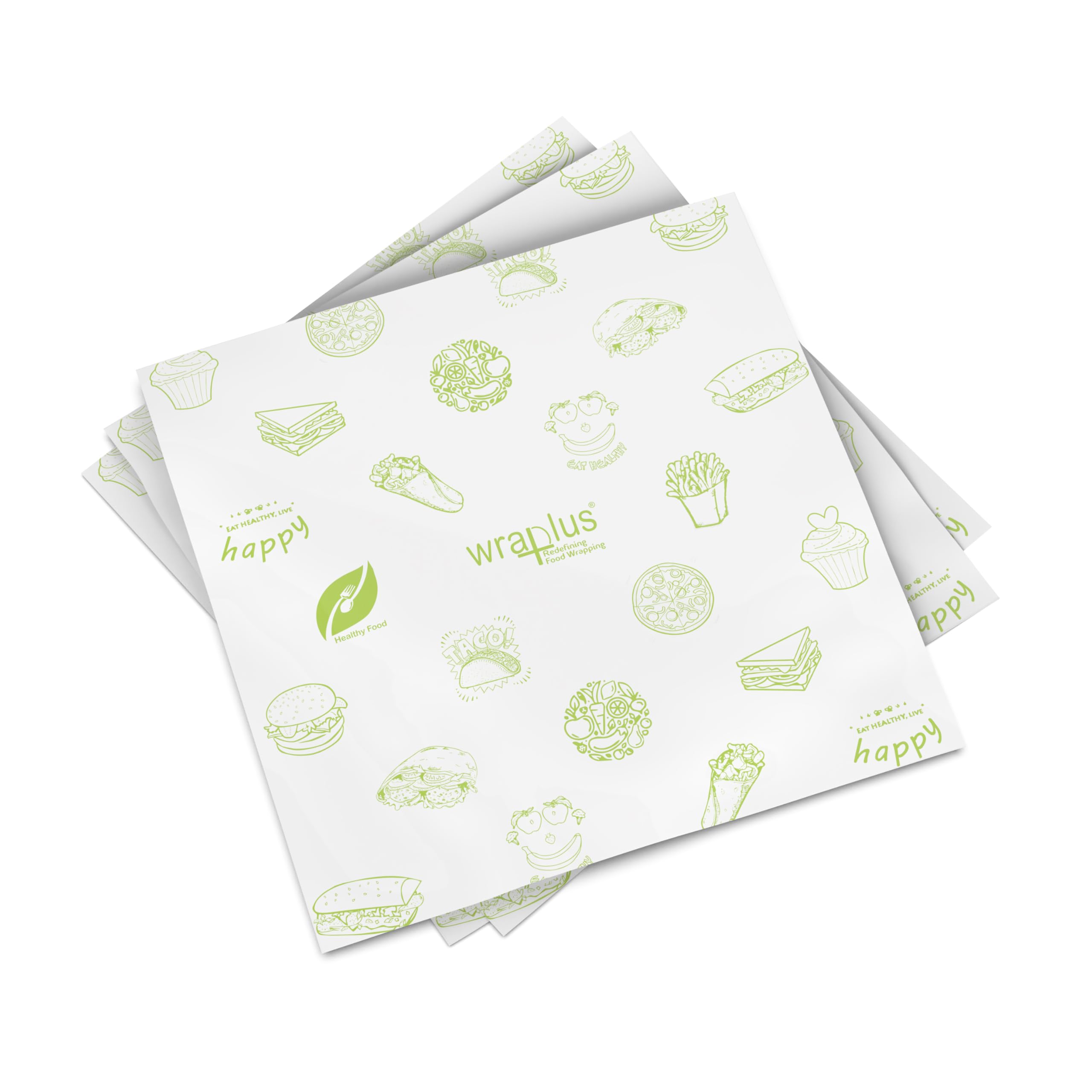 Premium Multi-Purpose Food Wrapping Paper Sheets - 10x10 Inches, 60 Sheets | Roti Wrap, Sandwich Wrap, Lunch Wrap | Eco-Friendly & Leak-Proof for Home, Office & Picnic Use