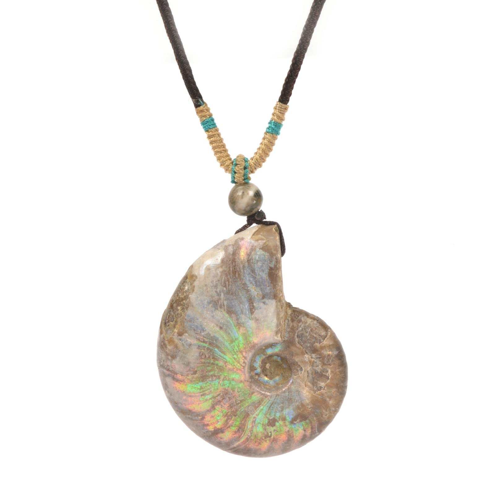 Natural Ammonite Fossil Jewelry - Sterling Silver Wrapped Pendant Necklace for Women | Handmade Spiritual Healing Crystal Gift for Meditation, Yoga & Energy Balancing