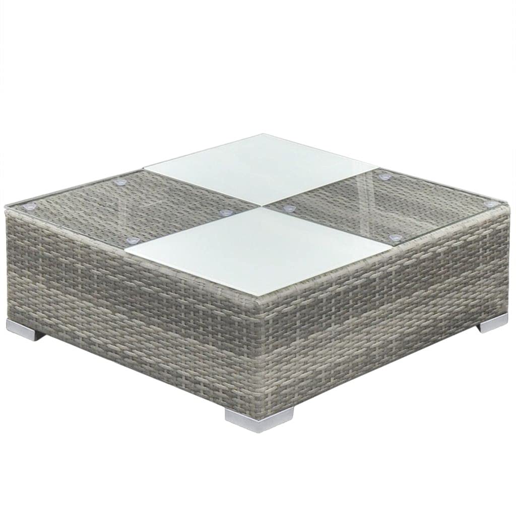 **6-Piece Gray PE Rattan Patio Furniture Sectional Set with Cushions - Outdoor Wicker Sofa & Conversation Set for Garden, Lawn, or Backyard Relaxation**