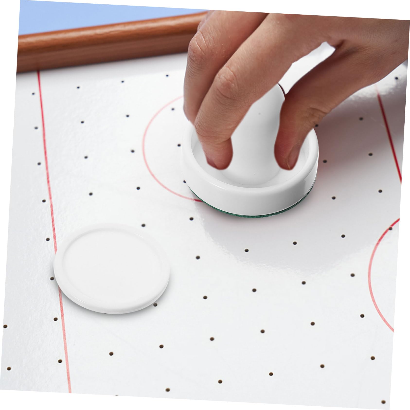 Milisten Air Hockey Pucks & Paddles Set - 6 Pack White Replacement Parts for Air Hockey Table Games - Perfect for Family Fun, Arcade Rooms & Game Nights