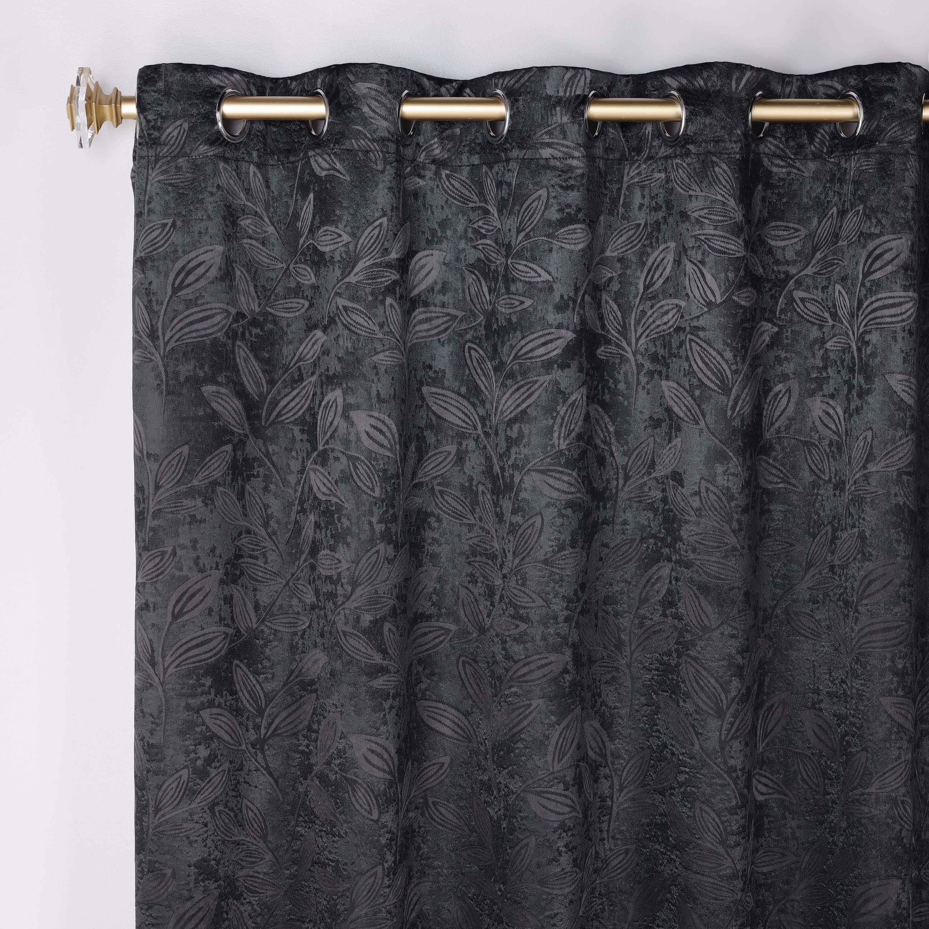Leaves Grommet Blackout Curtains Set of 2 - Thermal Insulated Room Darkening Drapes for Bedroom & Living Room - Noise Reducing Window Treatment for Home Decor
