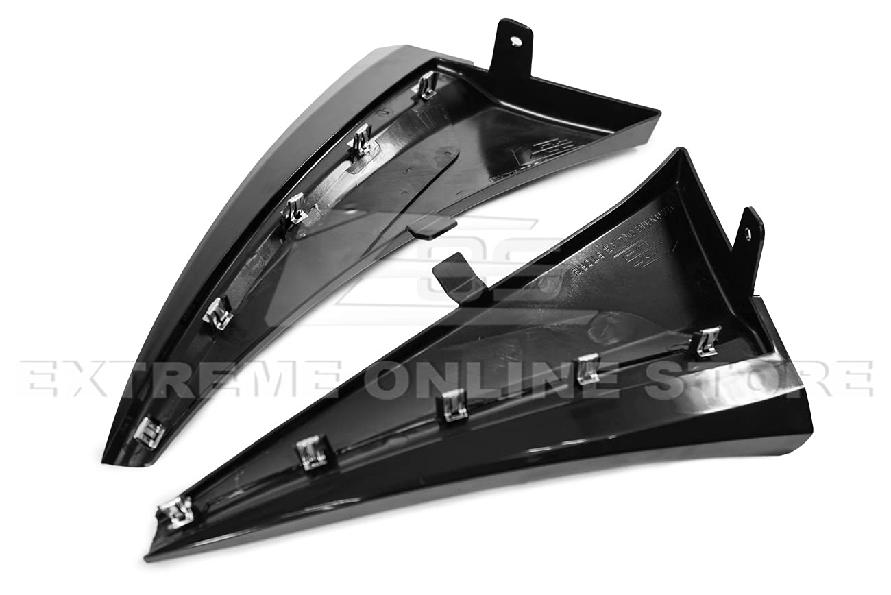 2014-2019 Chevrolet Corvette C7 Front Splash Guards - GM Factory XL Extended Mud Flaps Pair (ABS Plastic, Black) | Perfect for All-Weather Protection & Road Debris Prevention | Fits All C7 Corvette Models