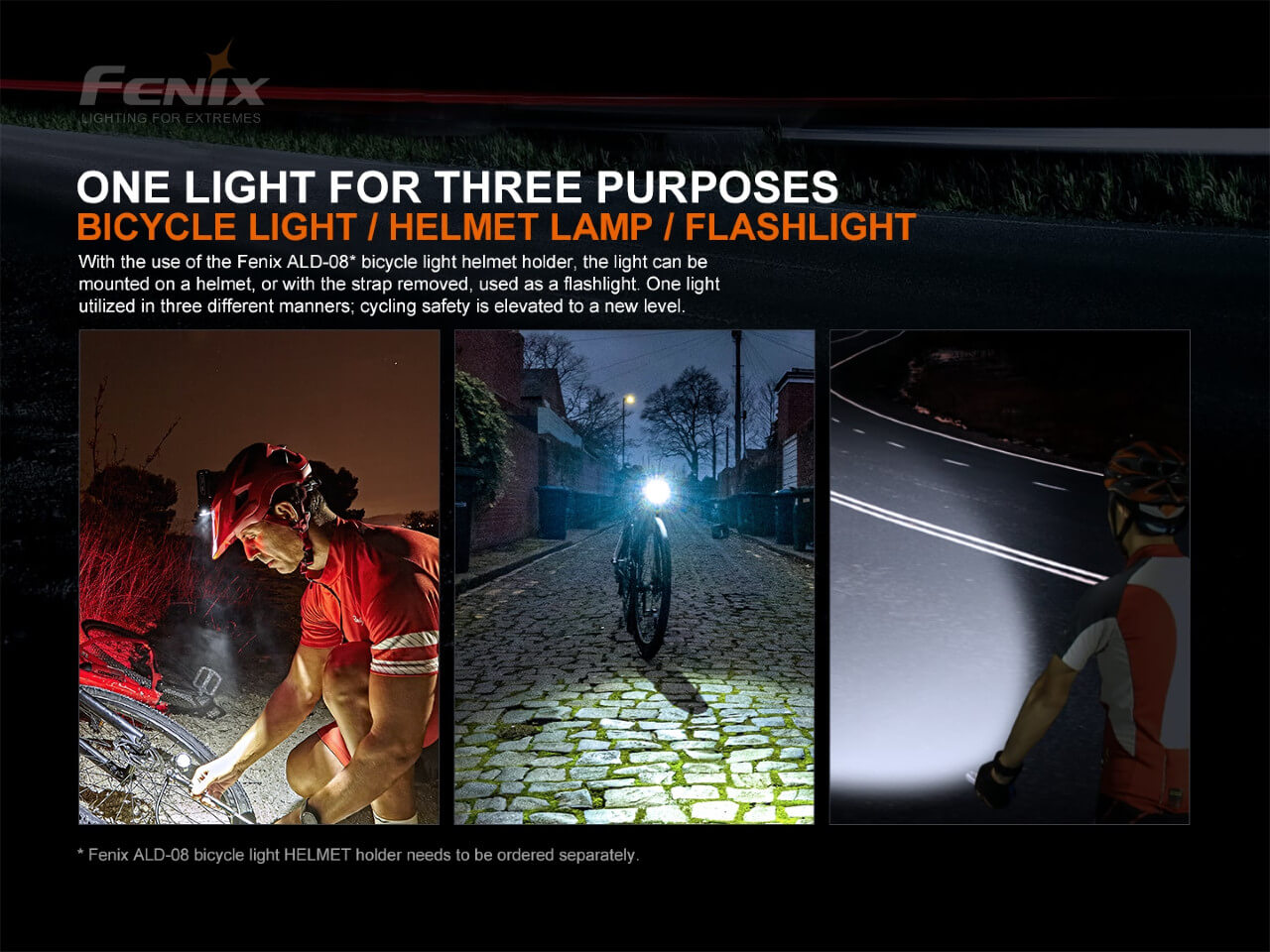 Fenix BC21R V3.0 Rechargeable LED Bike Light - 1200 Lumens, Waterproof Cycling Headlight for Night Riding, Commuting & Mountain Biking