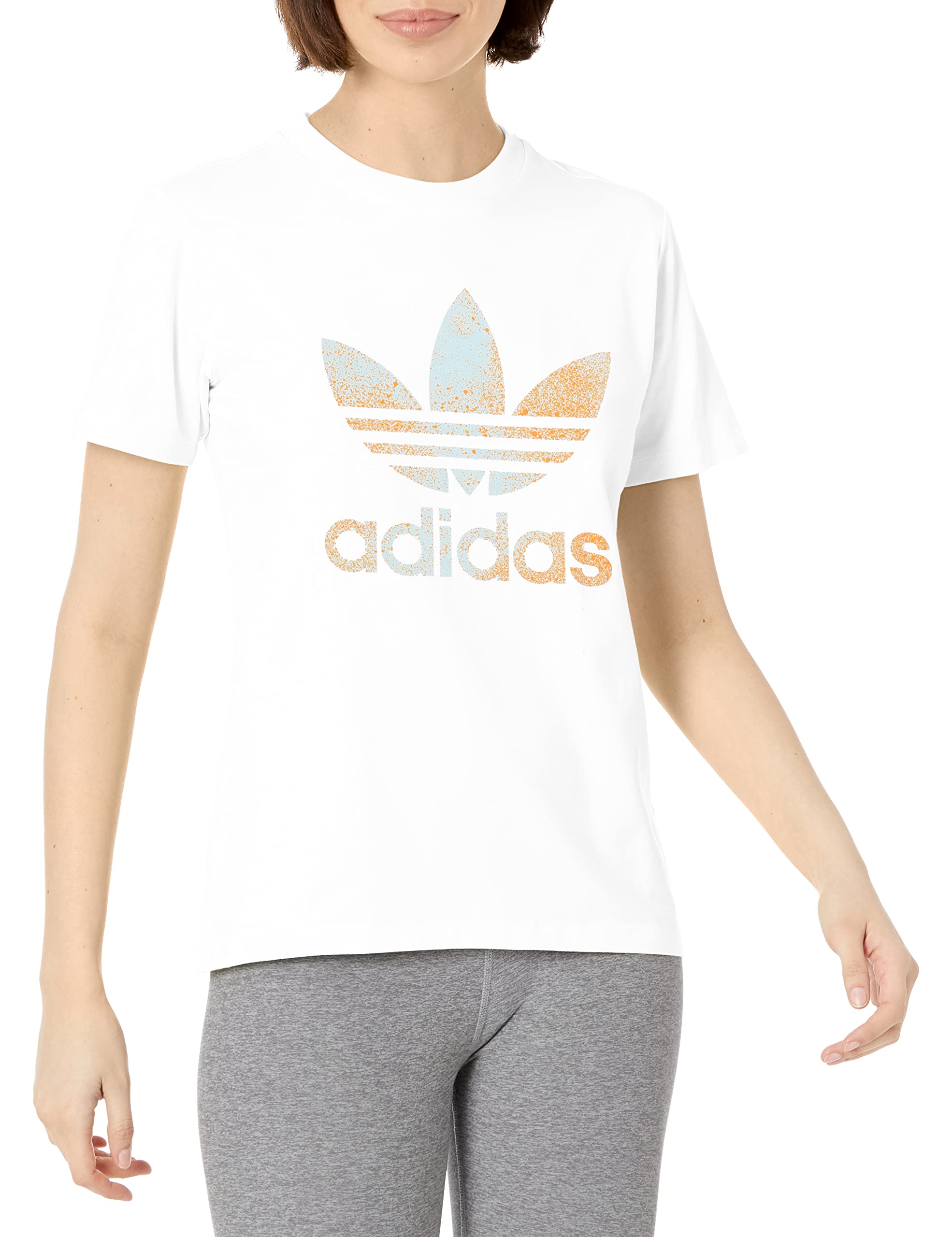 Adidas Originals Women's Trefoil Graphic T-Shirt - Soft Cotton Casual Tee for Everyday Wear, Gym & Street Style
