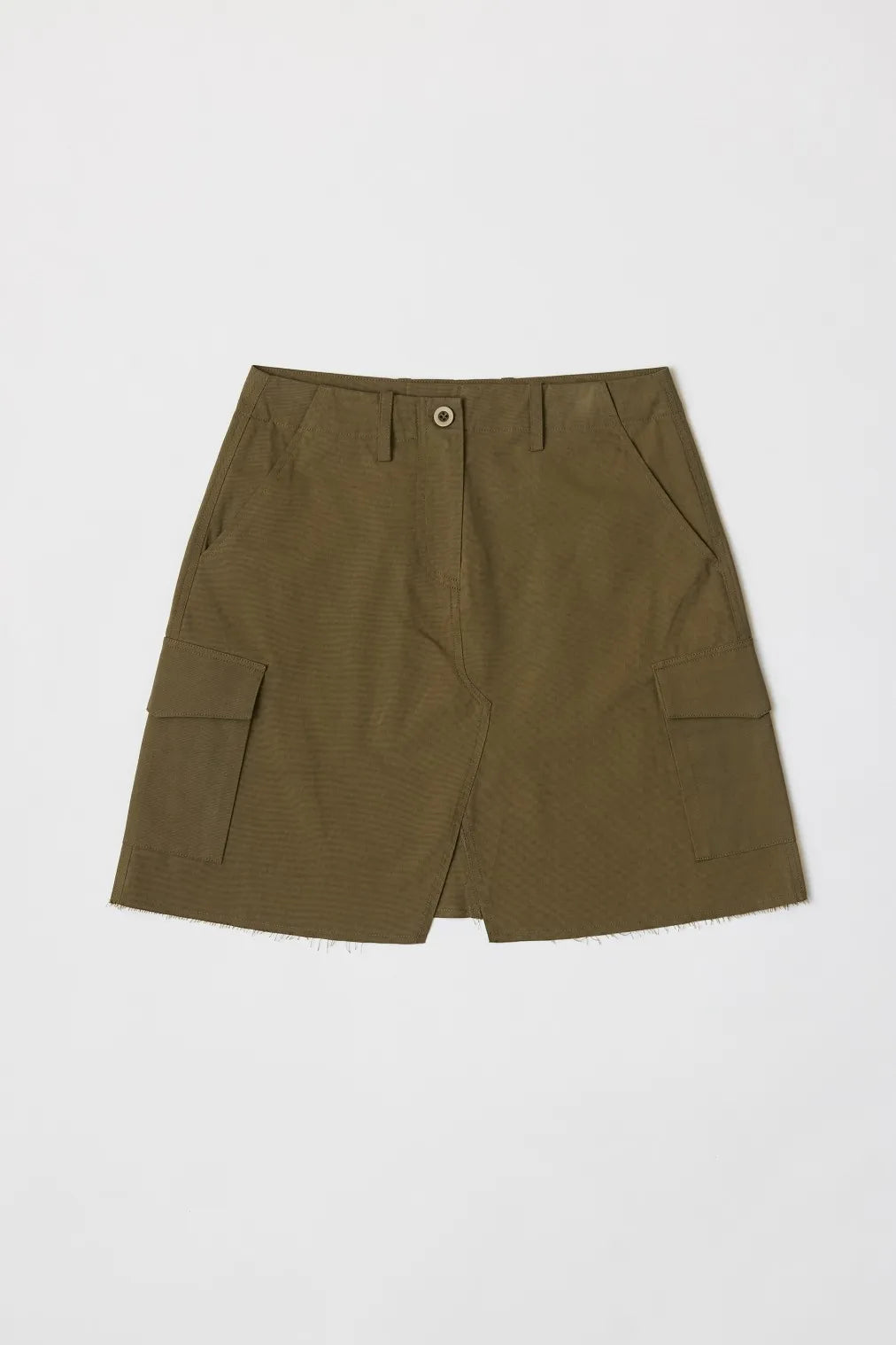 Stylish Olive Slit Skirt with Pockets - Women's High Waist A-Line Midi Skirt for Casual & Office Wear | Perfect for Work, Dates & Everyday Outfits