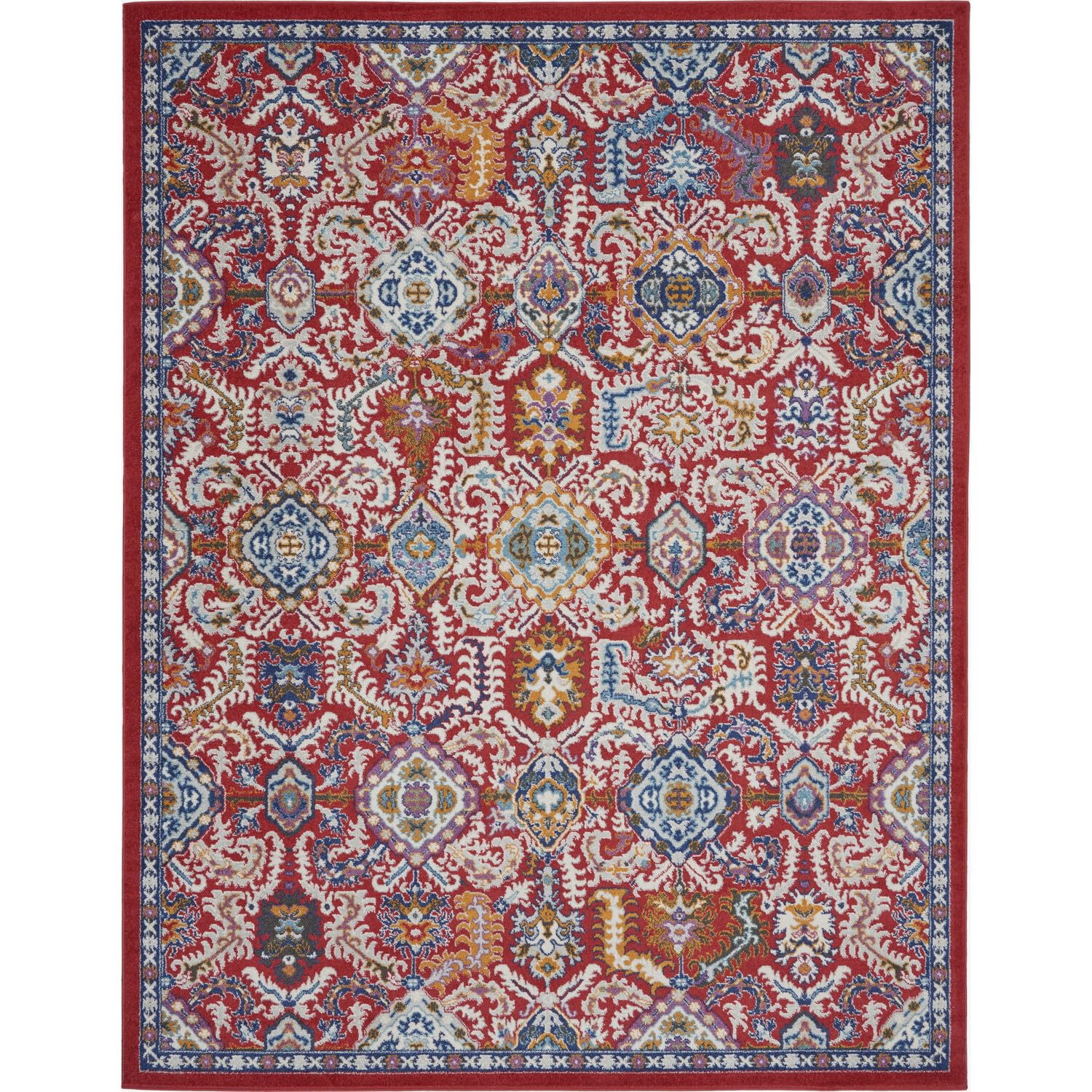 Nourison Passion Rustic Red Multi-Colored 8' x 10' Area Rug - Easy Cleaning, Non-Shedding, Soft & Durable - Perfect for Bedroom, Living Room, Dining Room & Kitchen Decor (8x10)