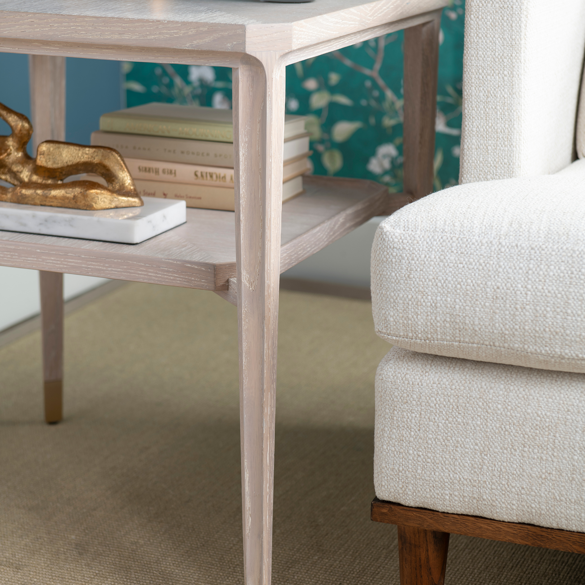 Bertram Square Side Table - Modern Sand Finish Accent Table for Living Room, Bedroom, or Office - Small End Table with Sturdy Metal Frame & Wooden Top - Perfect for Coffee, Books, and Decor