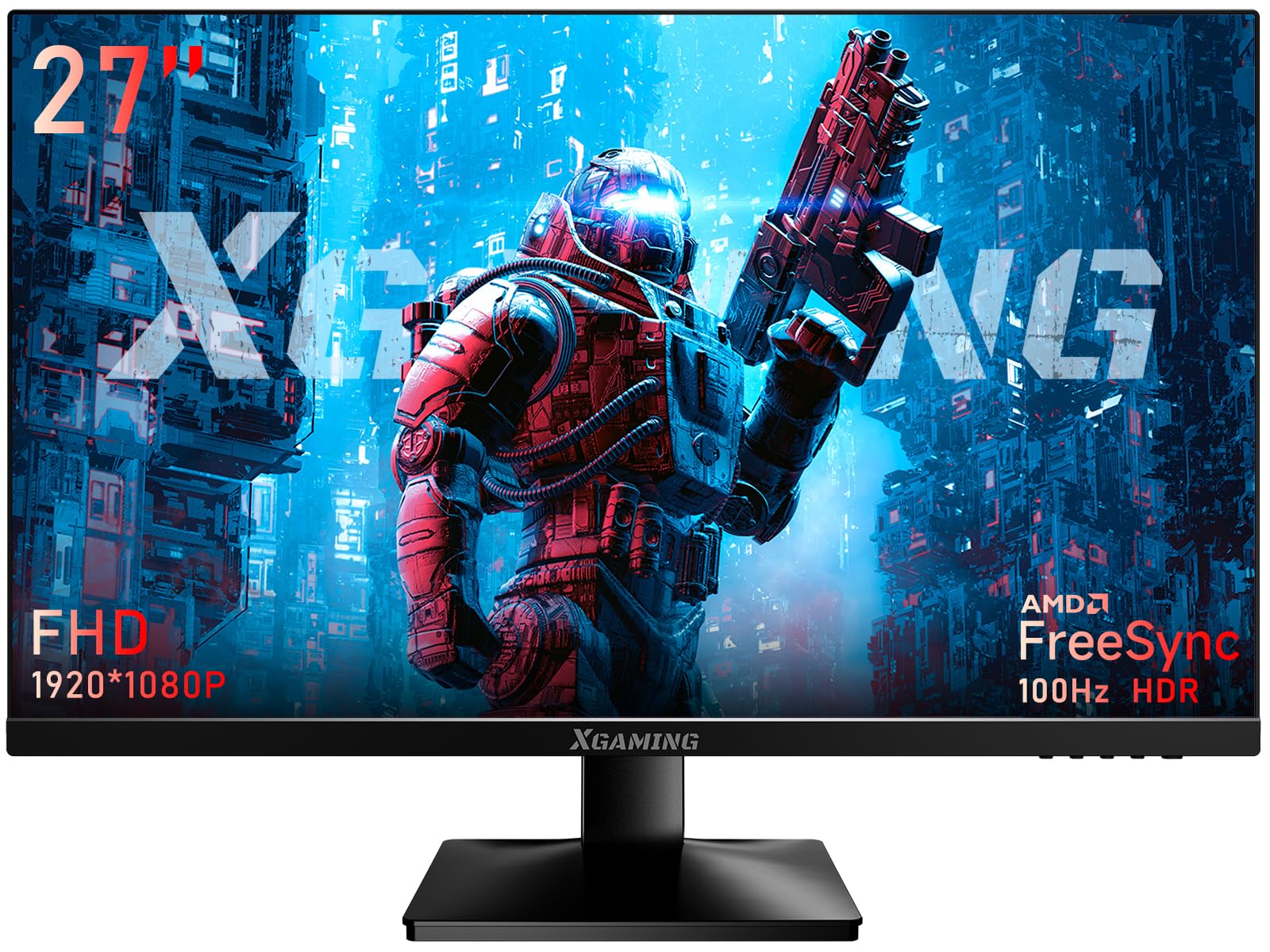 27 Inch FHD 1080P 100Hz Computer Monitor - Frameless 16:9 Wide Screen with 99% sRGB, HDMI/VGA Ports, Built-in Speakers & Low Blue Light - Ideal for Gaming, Home Office & Multimedia (VESA Mount Compatible)