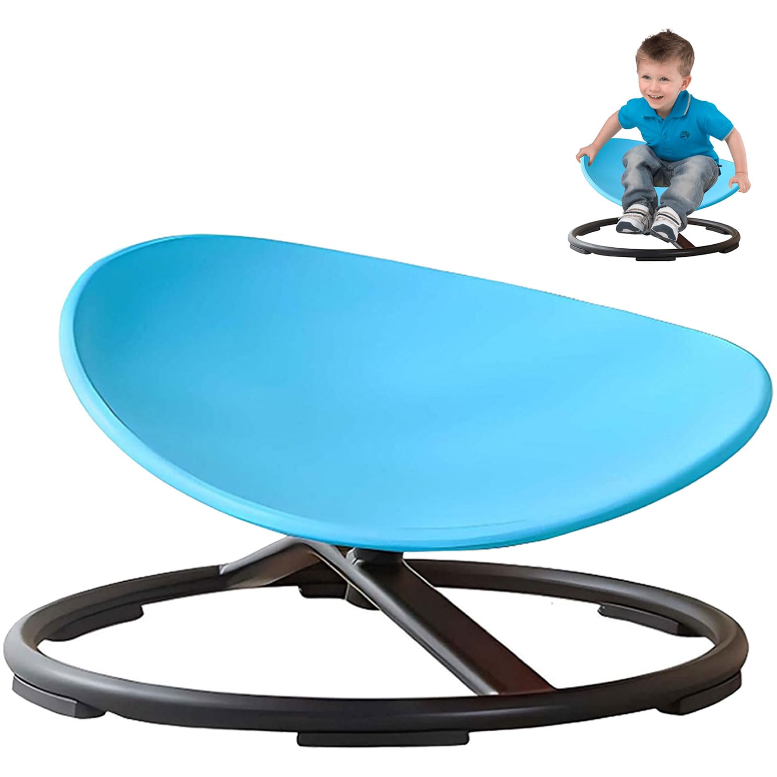 Kids Sensory Spinning Chair - Sit & Spin Swivel Chair with Metal Base & Non-Slip Design for Sensory Play, ADHD & Autism - Comfortable Wobble Chair for Classroom, Therapy & Home Playroom