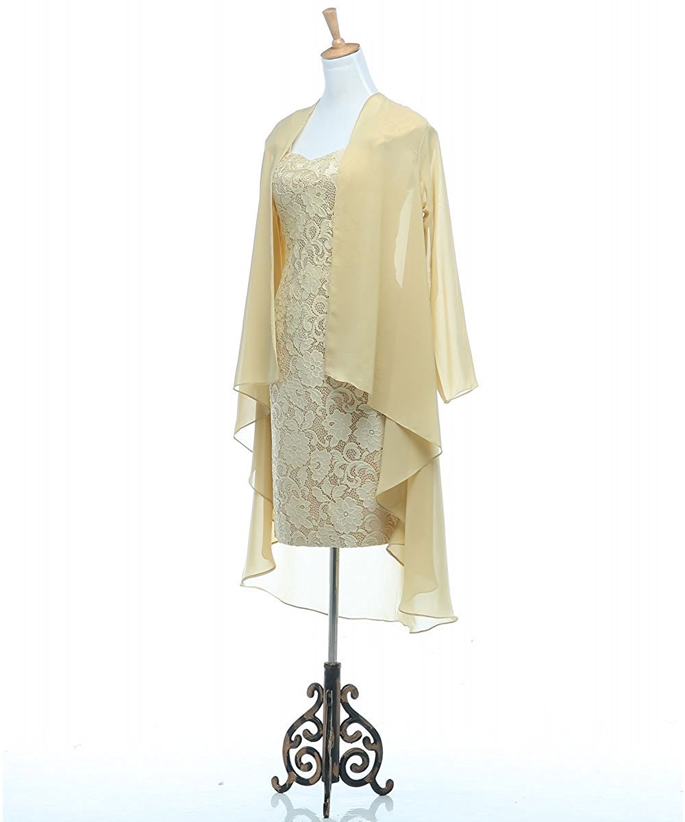 Elegant 3/4 Sleeve Lace Chiffon Mother of the Bride Dress - Gold Formal Evening Gown Size 26W for Weddings, Parties & Special Occasions