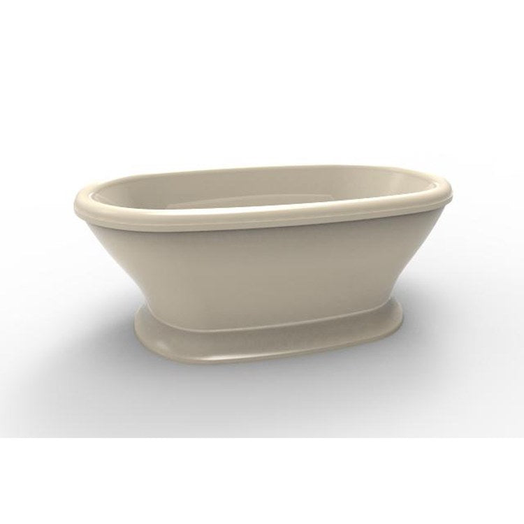 Lauren Freestanding Acrylic Air Tub - 70 x 40 x 27 Inch Oval Bathtub, Modern Designer Collection, Biscuit Color - Perfect for Luxury Bathrooms, Spa Retreats & Home Relaxation