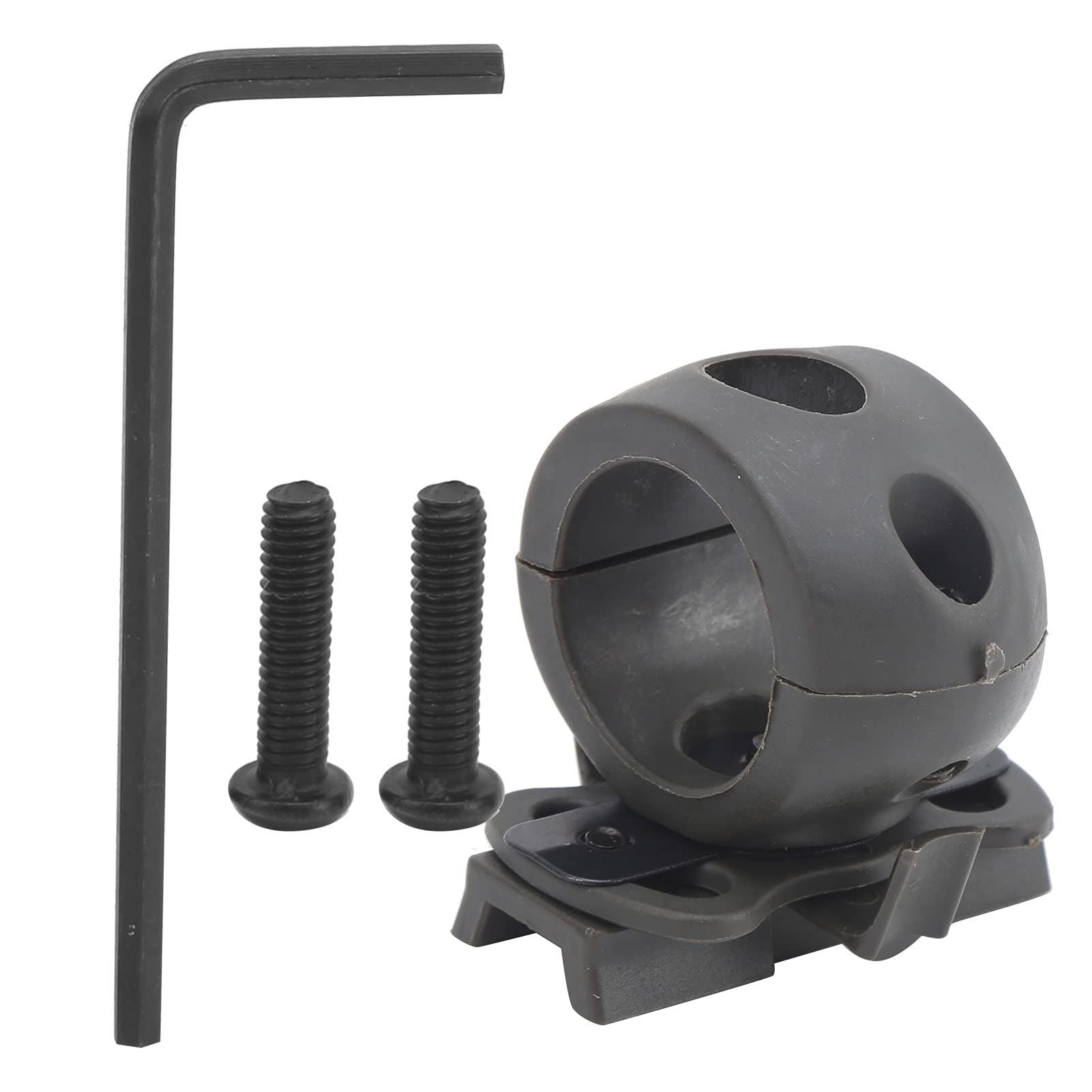 Pwshymi Helmet Flashlight Mount - Adjustable Torch Bracket for MICH/IBH/FAST Helmets (Army Green) | Tactical Headlamp Holder for Outdoor, Camping, Hiking & Military Use