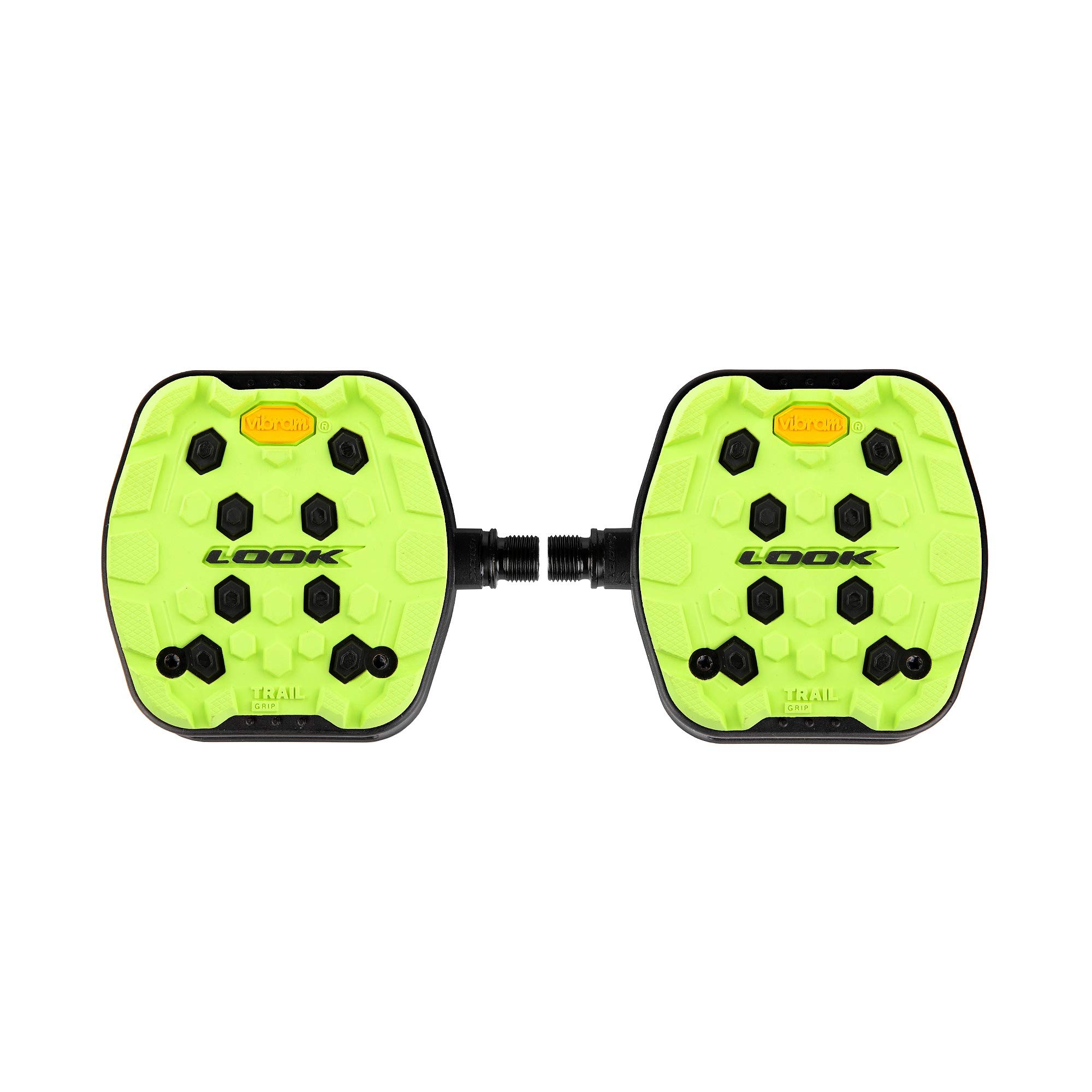 LOOK Cycle Geo Trail Grip Bike Pedals - Premium Flat MTB Pedals for Mountain Biking - Non-Slip Design in Black/Red/Lime/Camo - Perfect for Trail Riding & Downhill Cycling