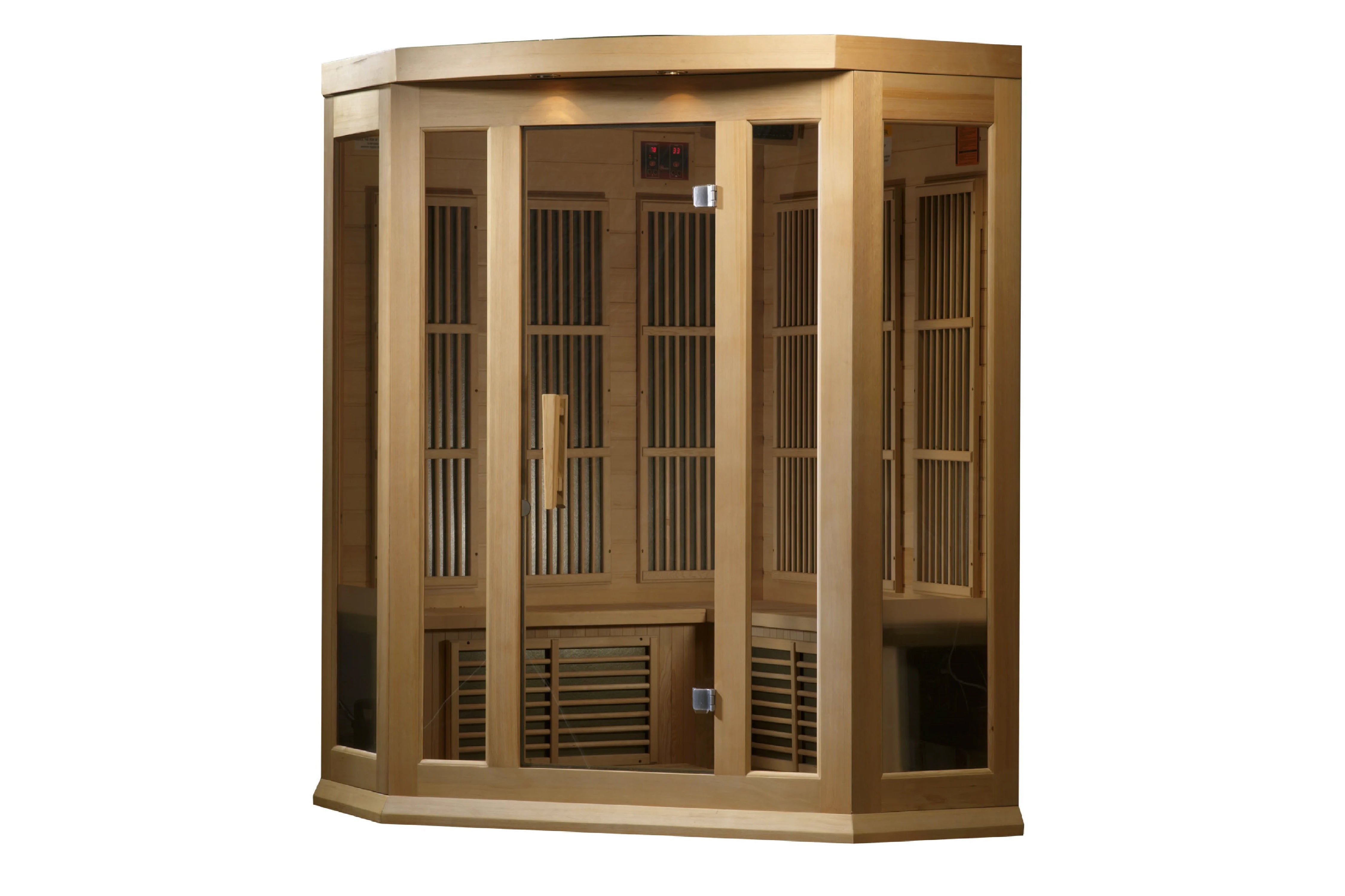 Maxxus 3-Person Corner Low EMF FAR Infrared Indoor Sauna for Home Relaxation & Detox - Perfect for Small Spaces & Family Wellness
