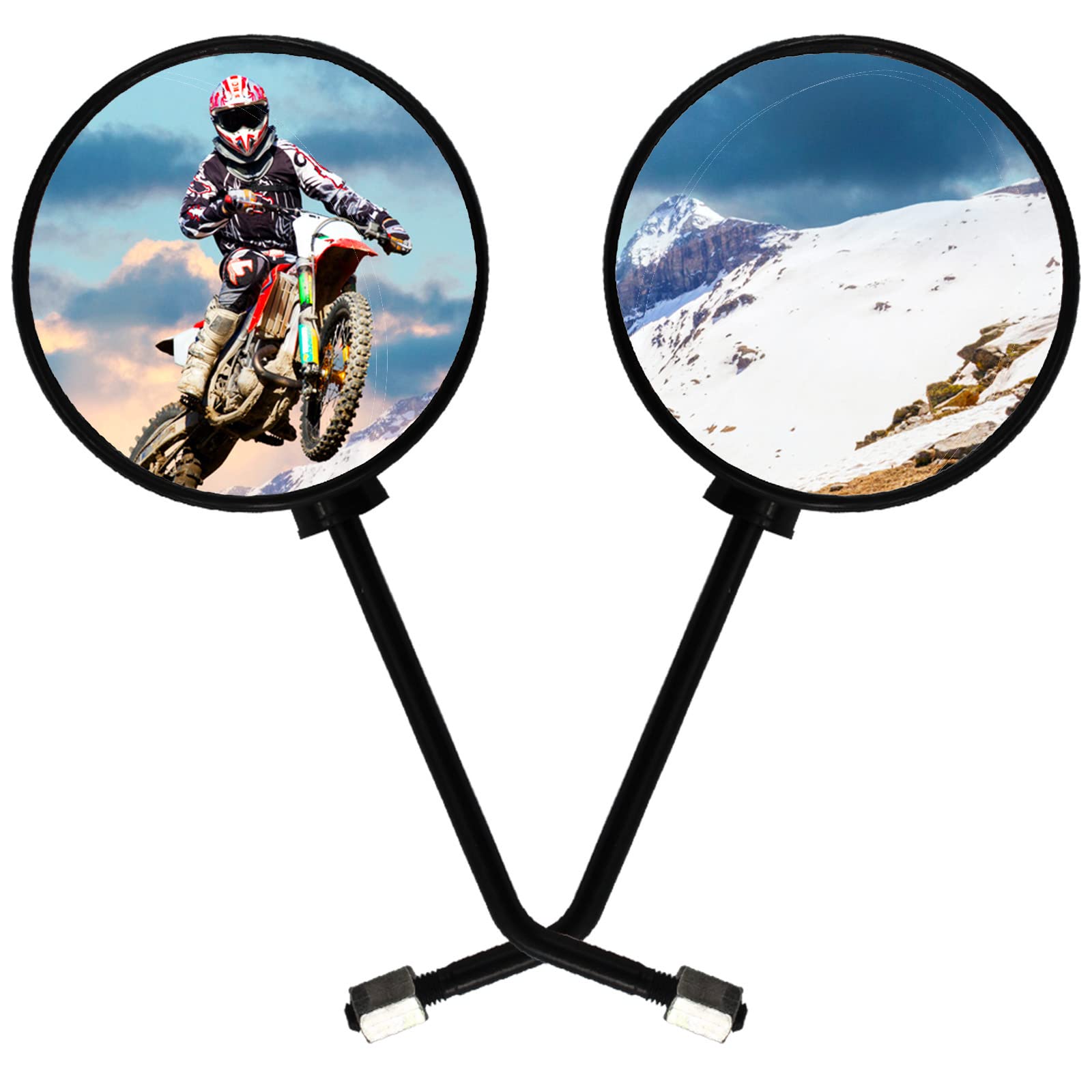 PRO BAT 8mm GY6 Scooter Rearview Mirrors - 360° Adjustable Motorcycle Mirrors for Moped, ATV, Quad & 4-Wheelers - Compatible with GY6 50cc 150cc 250cc Engines - Perfect for Urban Commuting & Off-Road Adventures