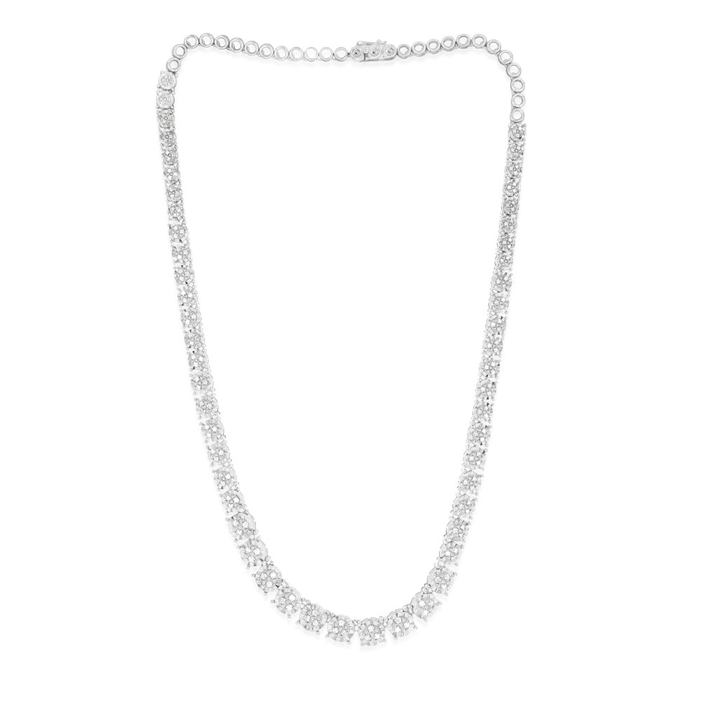 1.1 Carat Diamond Sterling Silver Chain Necklace for Women - Elegant Jewelry Gift for Anniversary, Wedding & Special Occasions