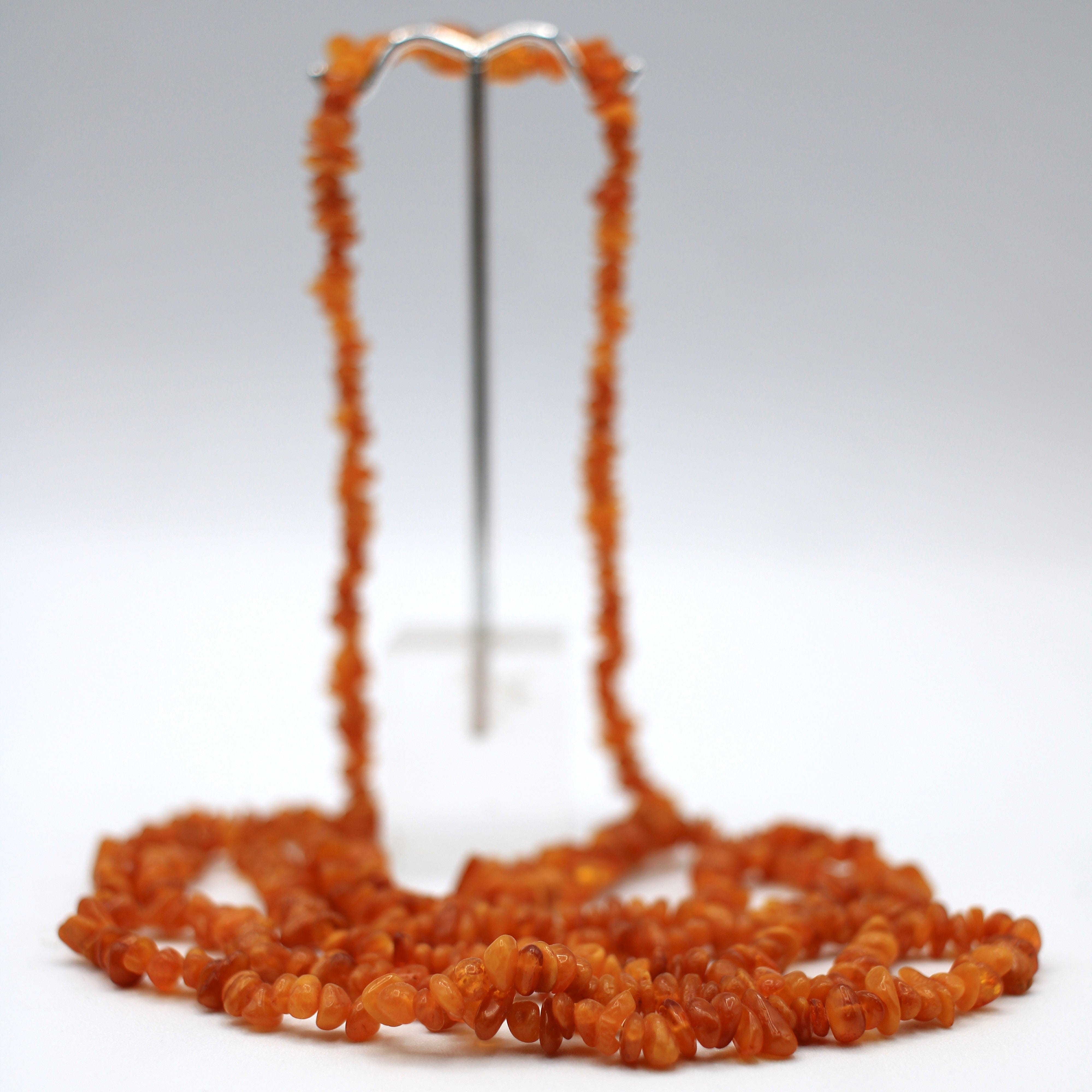 Natural Baltic Amber Opera Length Necklace with Genuine Amber Clasp - Elegant Jewelry for Women, Perfect for Weddings, Parties & Special Occasions