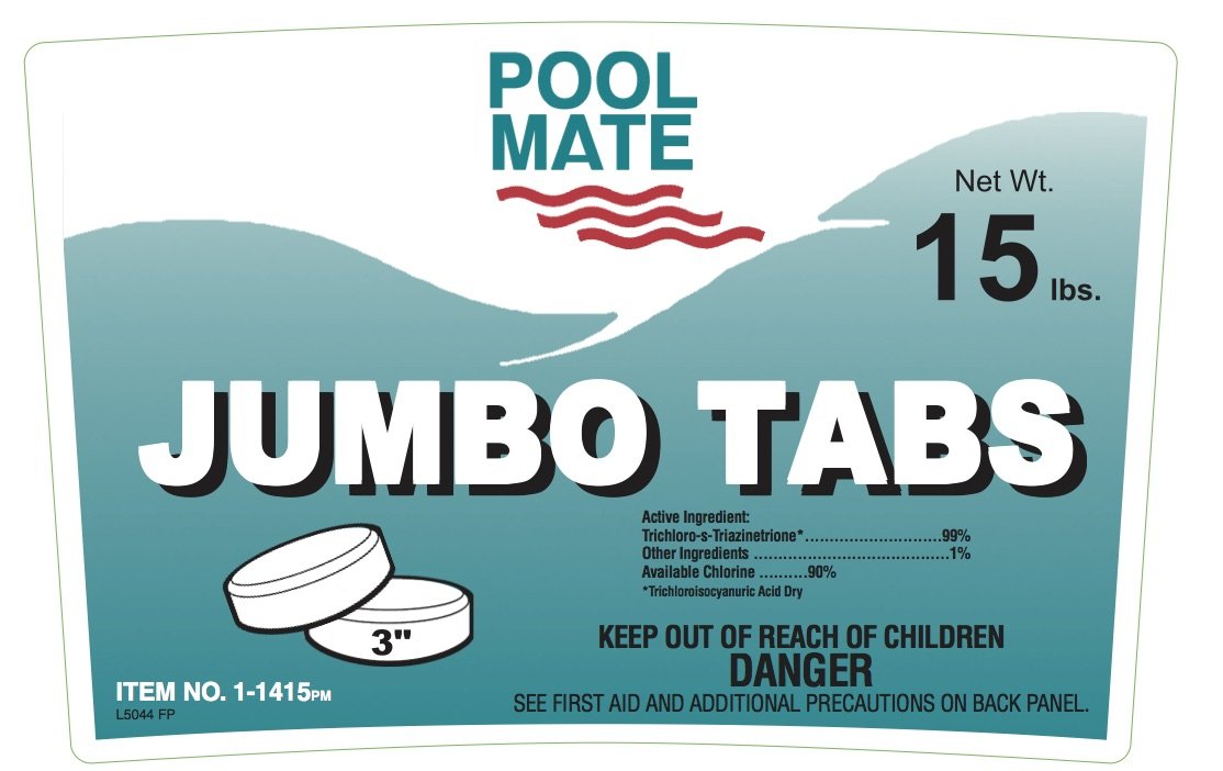 Pool Mate 1-1415 3-Inch Chlorine Tablets (15-Pounds) - Swimming Pool Water Sanitizer & Algae Prevention for Crystal Clear Water