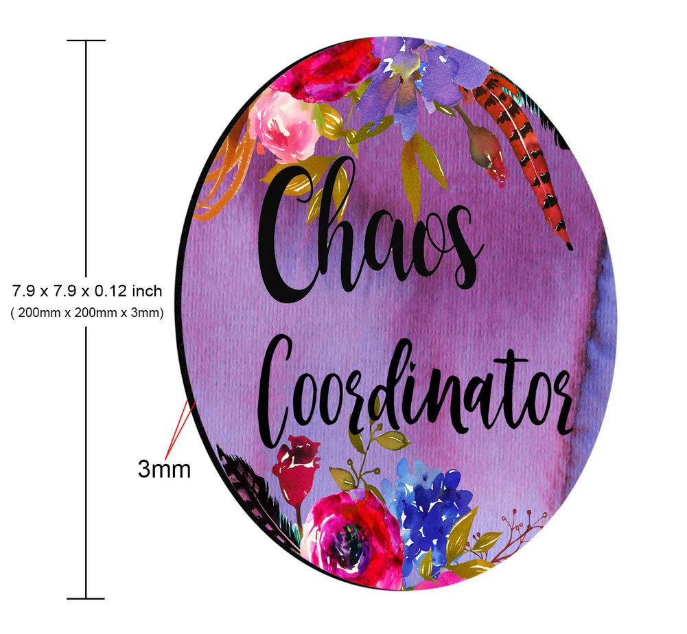 Funny Quote Chaos Coordinator Mouse Pad - Non-Slip Office Desk Mat for Computer & Laptop - Perfect for Office, Home, Gaming & Work from Home Setup