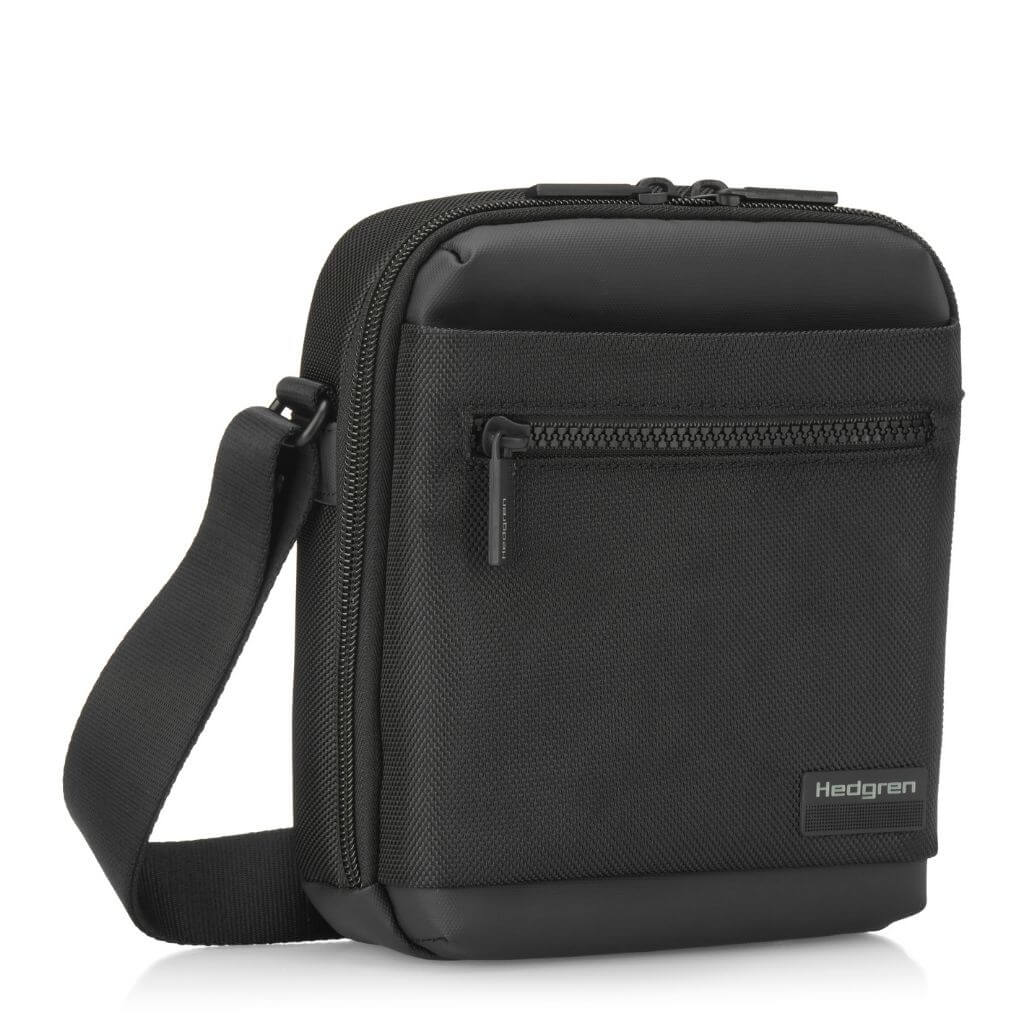 Hedgren RFID Blocking Vertical Crossbody Bag with 7 Pockets - Secure Anti-Theft Purse for Travel, Work & Daily Use (Black)