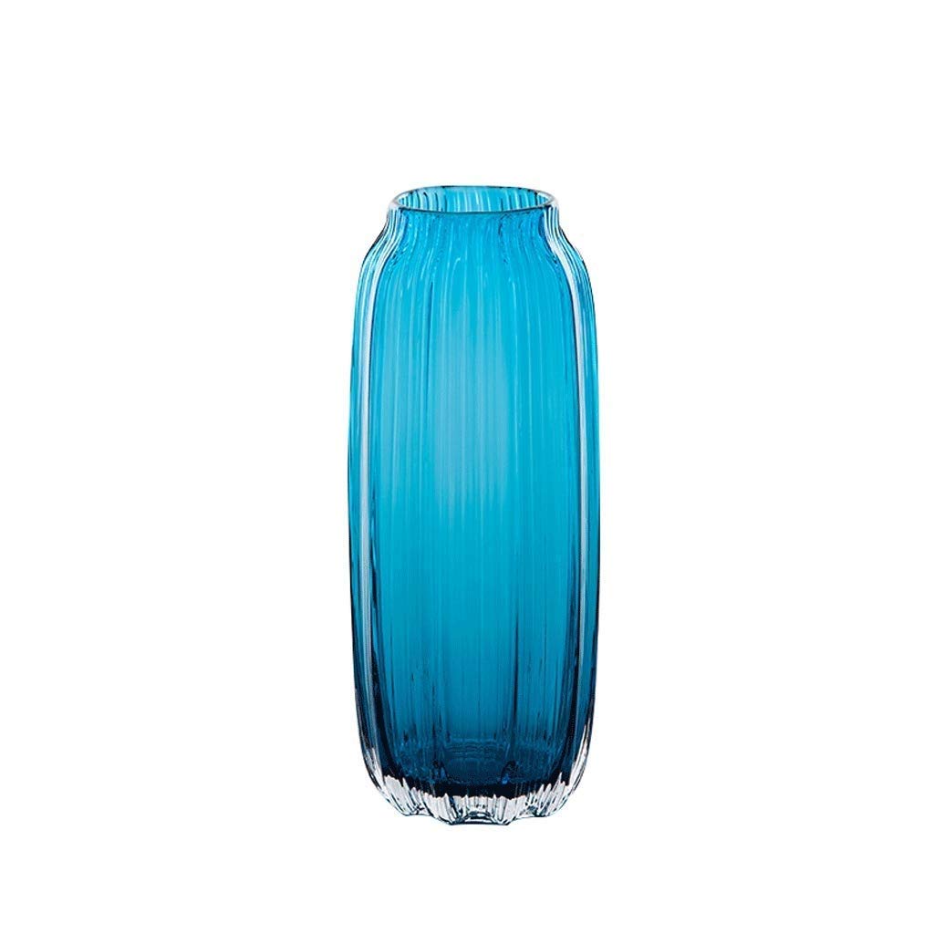 Handmade Glass Footed Round Vase - European Artisan Crafted Home Decor for Centerpieces, Wedding Decor & Floral Arrangements