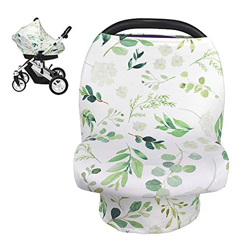 Breastfeeding Cover & Multi-Use Baby Car Seat Canopy - Soft Stretchy Nursing Scarf for Stroller, High Chair & Shopping Cart - Breathable Infant Car Seat Cover for Summer Essentials (Perfect for Nursing in Public & Protecting Baby from Sun)