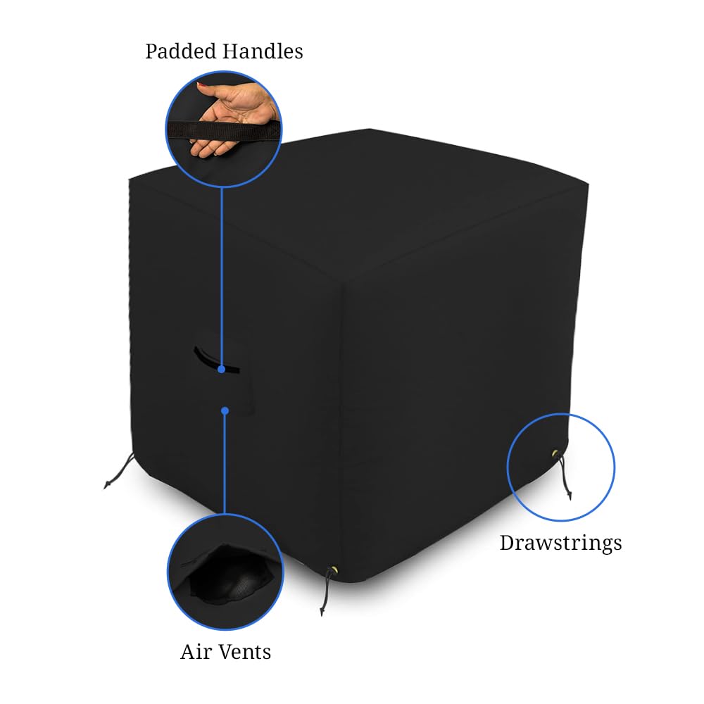 **Heavy-Duty 18 Oz Waterproof Air Conditioner Cover - UV & Weather Resistant AC Cover for Indoor/Outdoor Use - Fits 38