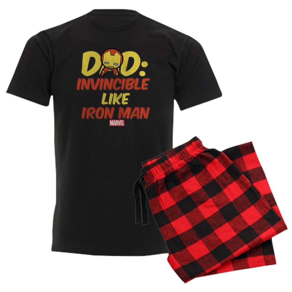 Invincible Iron Man Dad Men's Dark Pajama Set - Superhero Sleepwear for Marvel Fans & Comfortable Lounge Wear for Fathers