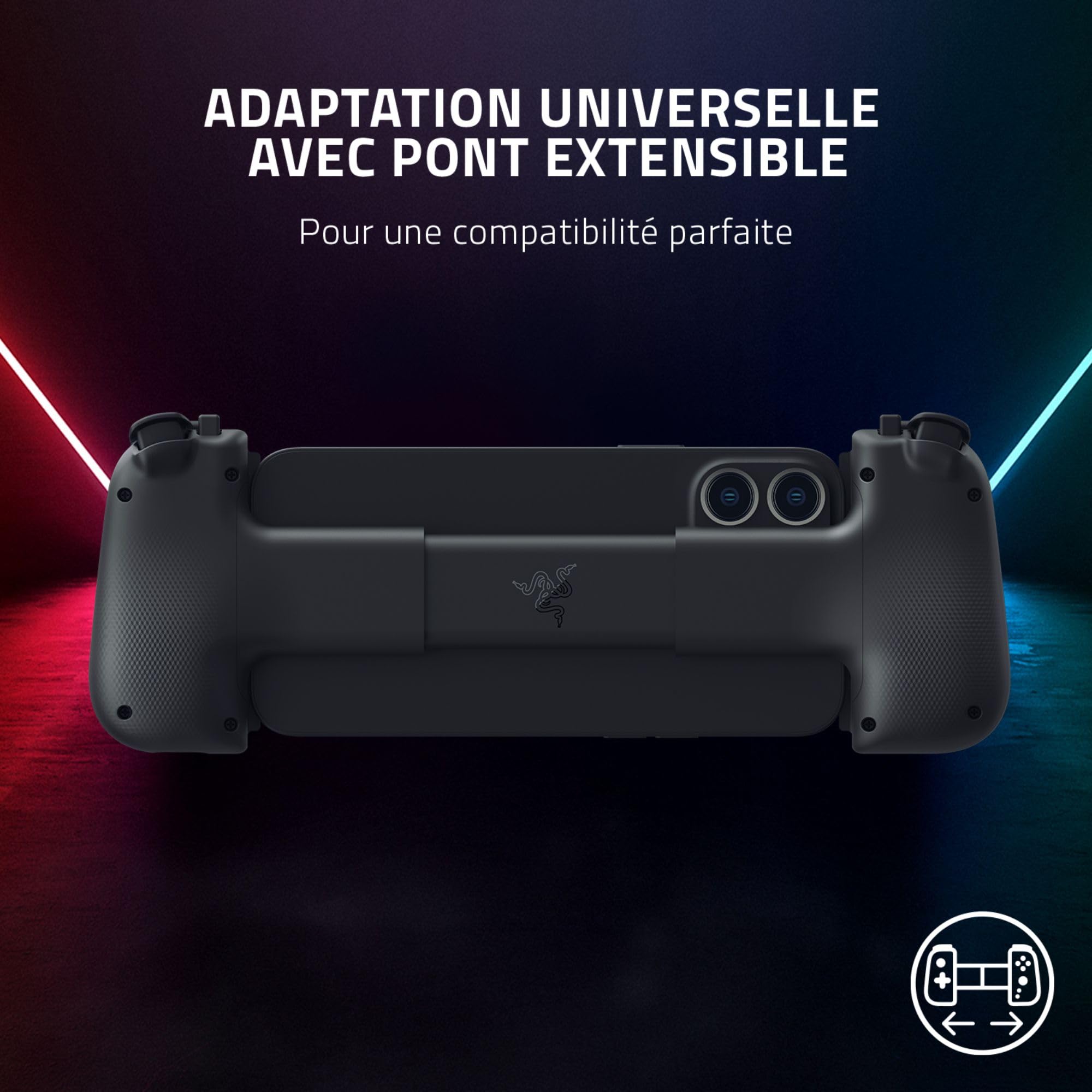 Razer Kishi V2 Mobile Game Controller for iPhone - Universal Gaming with Extendable Bridge, PC & Console Game Streaming, Ergonomic Design, Nexus App Support (Black) | Perfect for Mobile Gaming, Cloud Gaming & Remote Play Anywhere