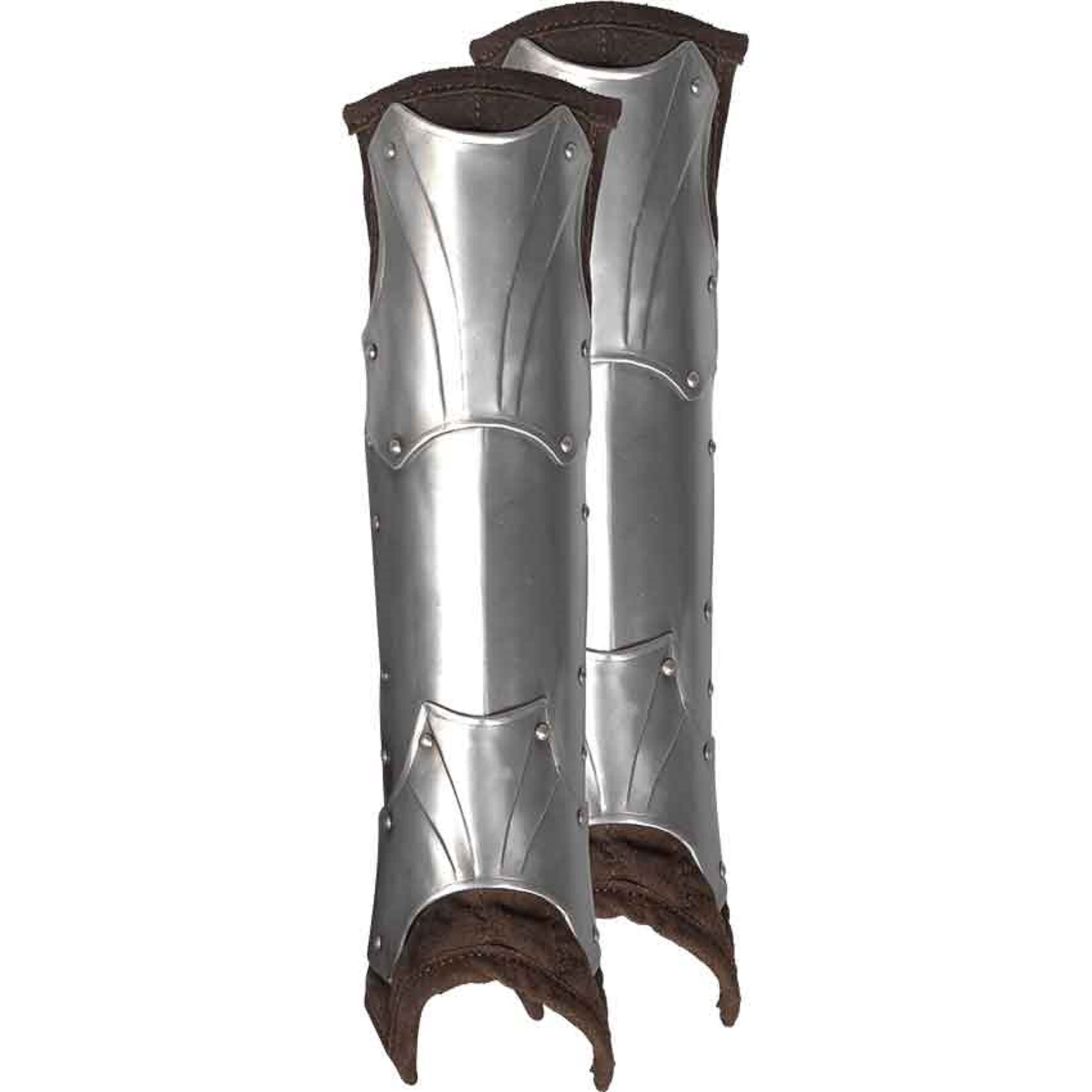 Authentic Medieval Steel Fafnir Greaves Leg Armor - LARP, Cosplay & Historical Reenactment - Perfect for Renaissance Fairs & Viking Events