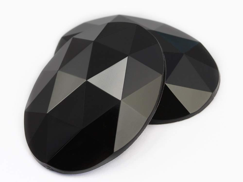 KraftGenius Allstarco 40x30mm Jet Black H101 Large Flat Back Oval Acrylic Rhinestones - 4 Pack for Cosplay Costumes, DIY Crafts, Jewelry Making & Nail Art Decorations | Perfect for Costume Accessories, Scrapbooking & Home Decor