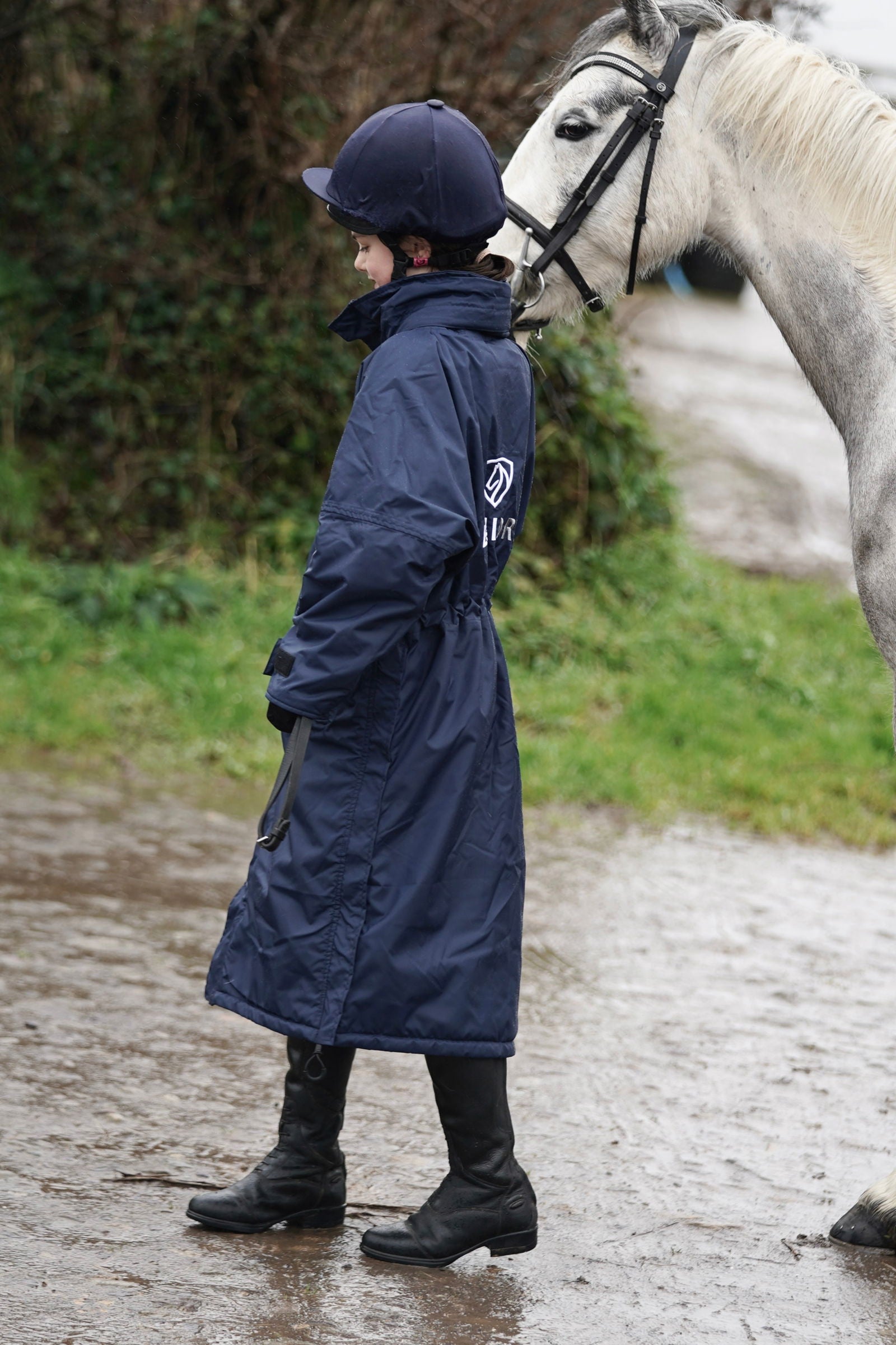 Evolution Kids' Lightweight Fleece Jacket with Stowaway Hood - Navy Blue for Outdoor Play & School Activities