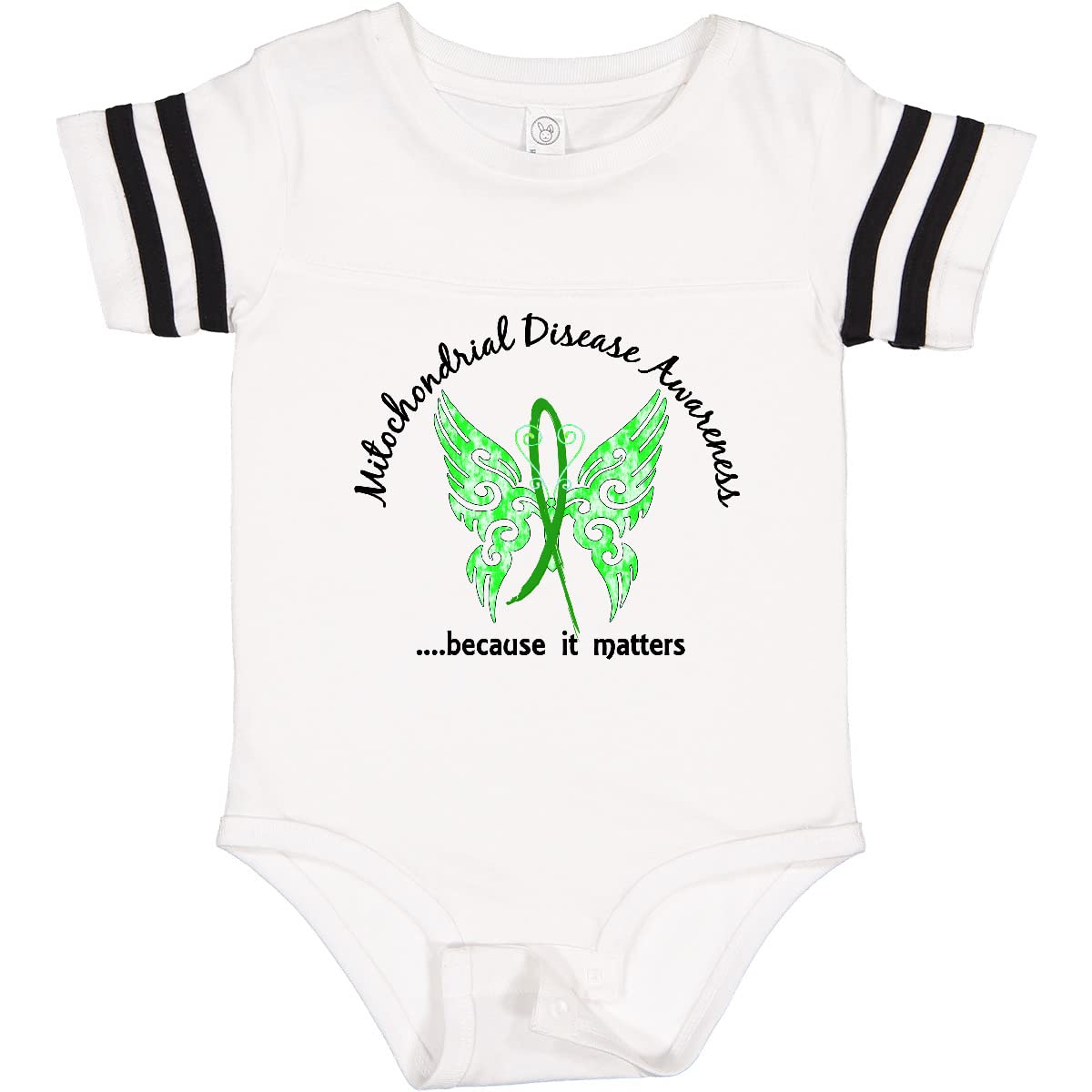 Inktastic Mitochondrial Disease Awareness Butterfly Print Baby Bodysuit - Soft Cotton Infant Onesie for Comfort & Support - Perfect for Fundraisers, Awareness Events & Everyday Wear