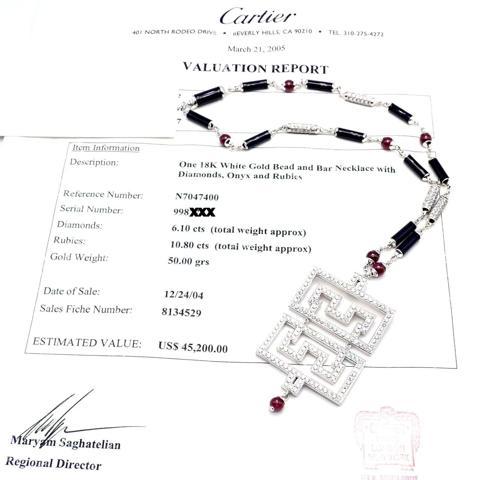 Cartier Le Baiser Du Dragon 18k White Gold Onyx Ruby Diamond Pendant Necklace - Luxury Jewelry Gift for Women, Perfect for Anniversaries & Special Occasions