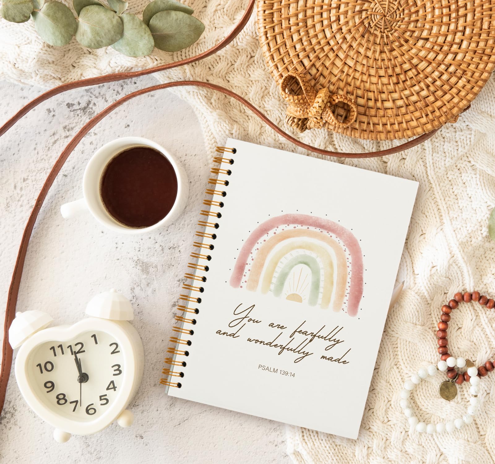 Christian Bible Journal Notebook for Women - Hardcover Spiral Prayer & Scripture Notebook, 5.5 x 8.3 College Ruled - Perfect for Bible Study, Note Taking & Gift Giving