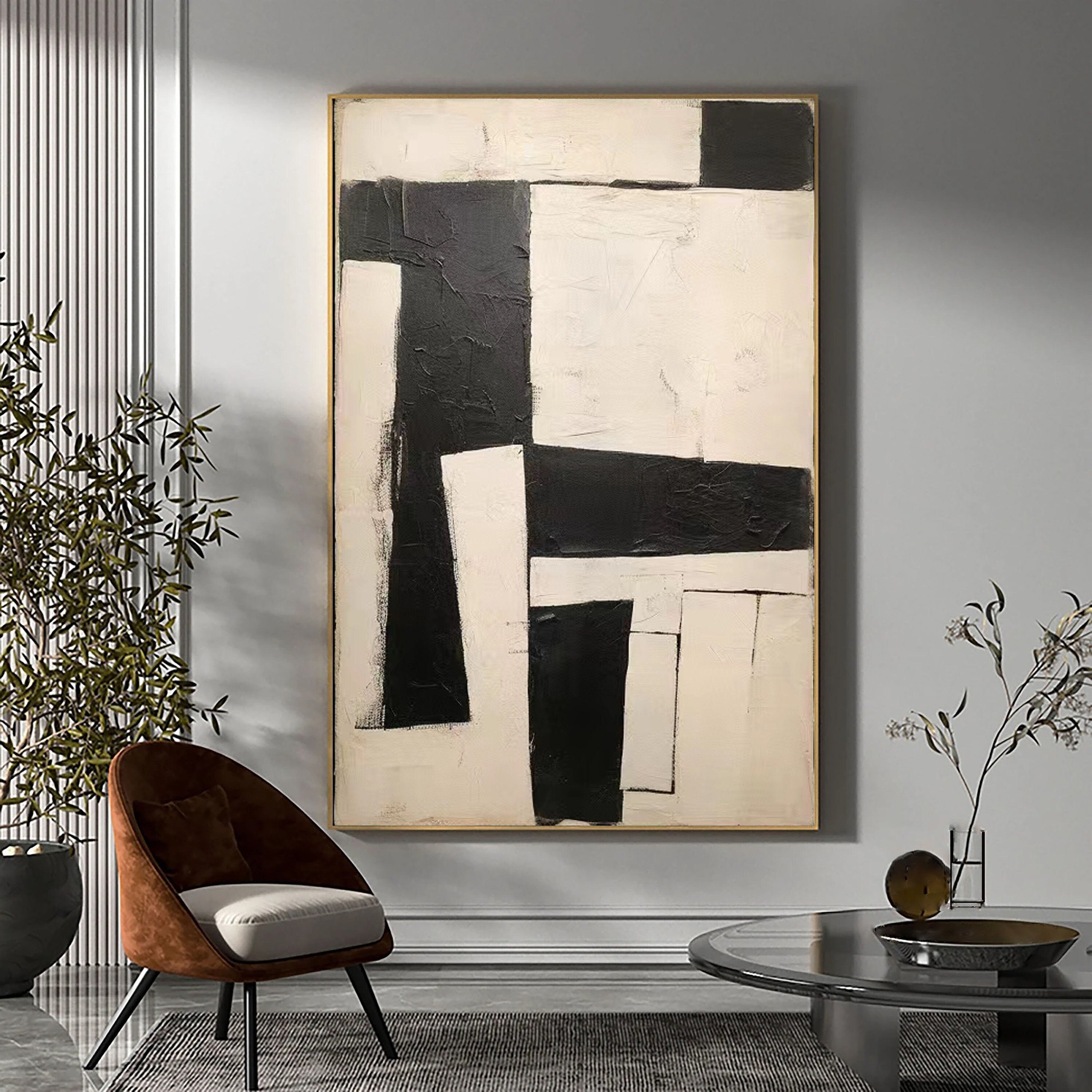 Beige & Brown Abstract Wall Art Print #BB043 - Modern Home Decor for Living Room, Bedroom & Office
