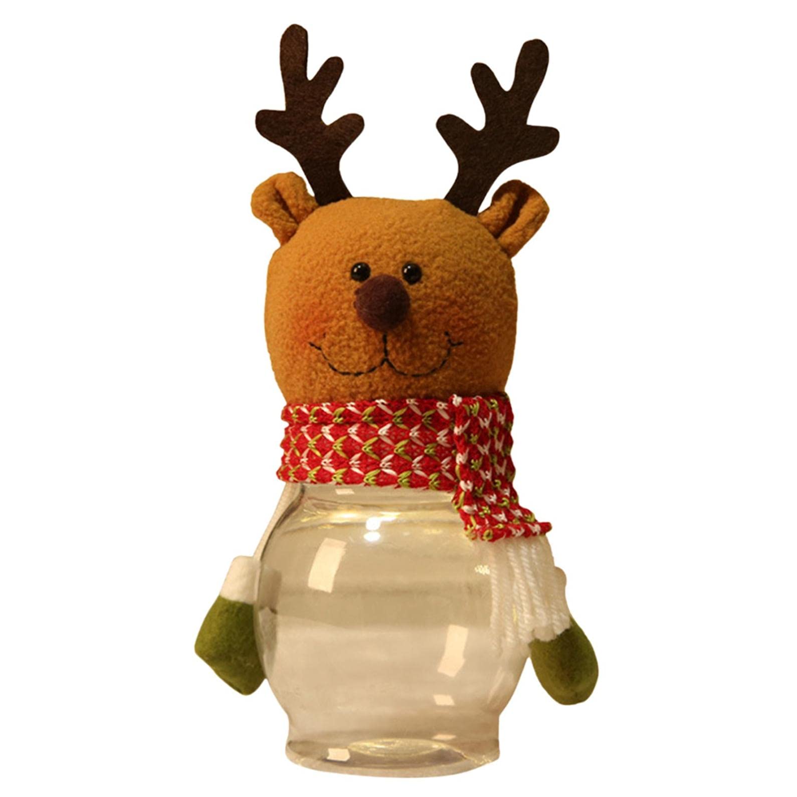 Christmas Cookie Jar with Lid - Santa Claus Candy Dish & Nut Storage Container - Xmas Decoration for Holiday Treats, Wedding Candy Buffet, and Kitchen Pantry Organization