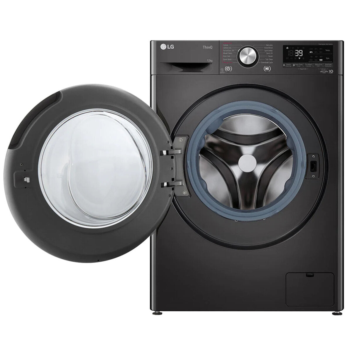 LG Series 9 12kg Front Load Washing Machine - Energy Efficient, Quiet Operation, Black (WV9 1412B) - Perfect for Large Families & Smart Home Laundry Rooms