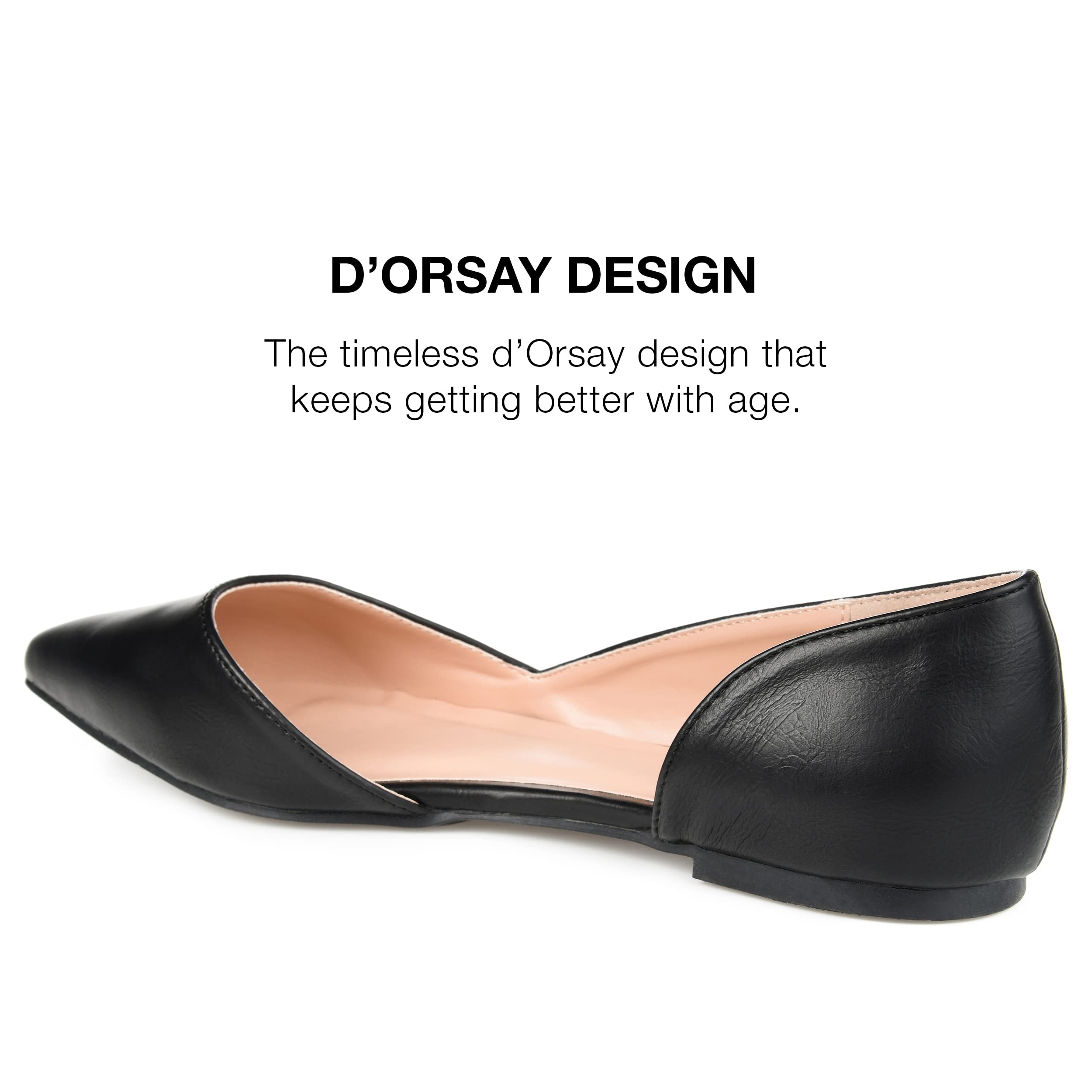 Journee Women's Cortni Flats - Comfortable & Stylish Ballet Shoes for Work, Travel & Everyday Wear