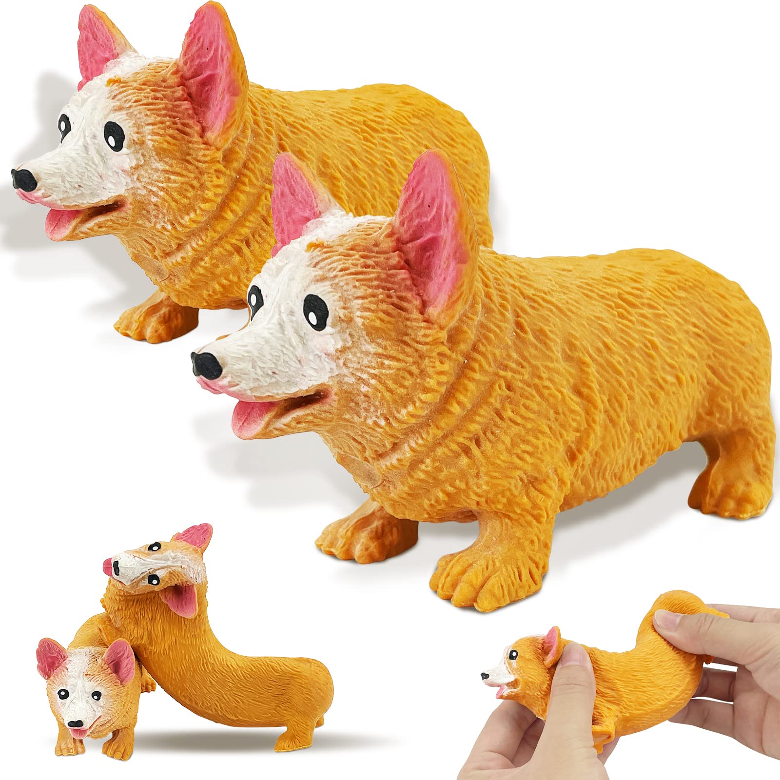Corgi Dog Squishy Sand Filled Sensory Stress Relief Toy - Soft Squeeze Fidget Knead Toy for Kids & Adults - Perfect for Anxiety Relief, Party Favors & Sensory Play