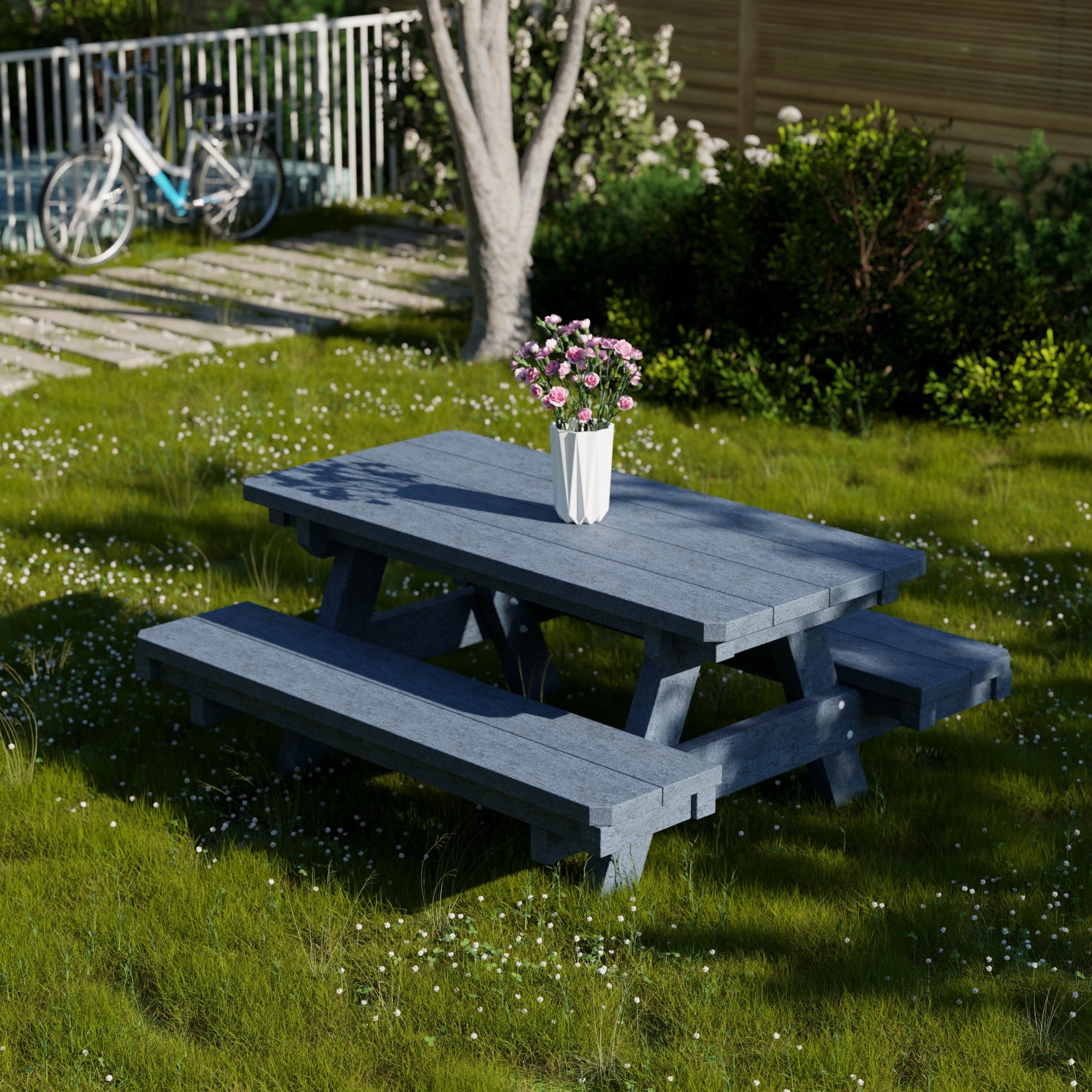 Heritage Kids Picnic Table - Durable Outdoor Wooden Table for Children's Playtime, Backyard, and Garden Activities