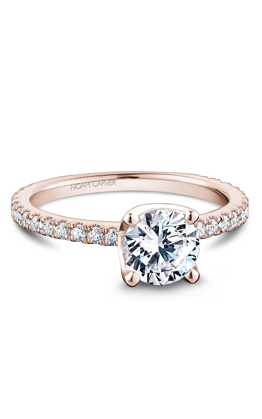 Noam Carver Bridal Engagement Ring B027 08RA - Elegant Solitaire Diamond Ring for Women, 14K White Gold Wedding Band, Perfect for Proposals, Anniversaries & Bridal Jewelry Gifts