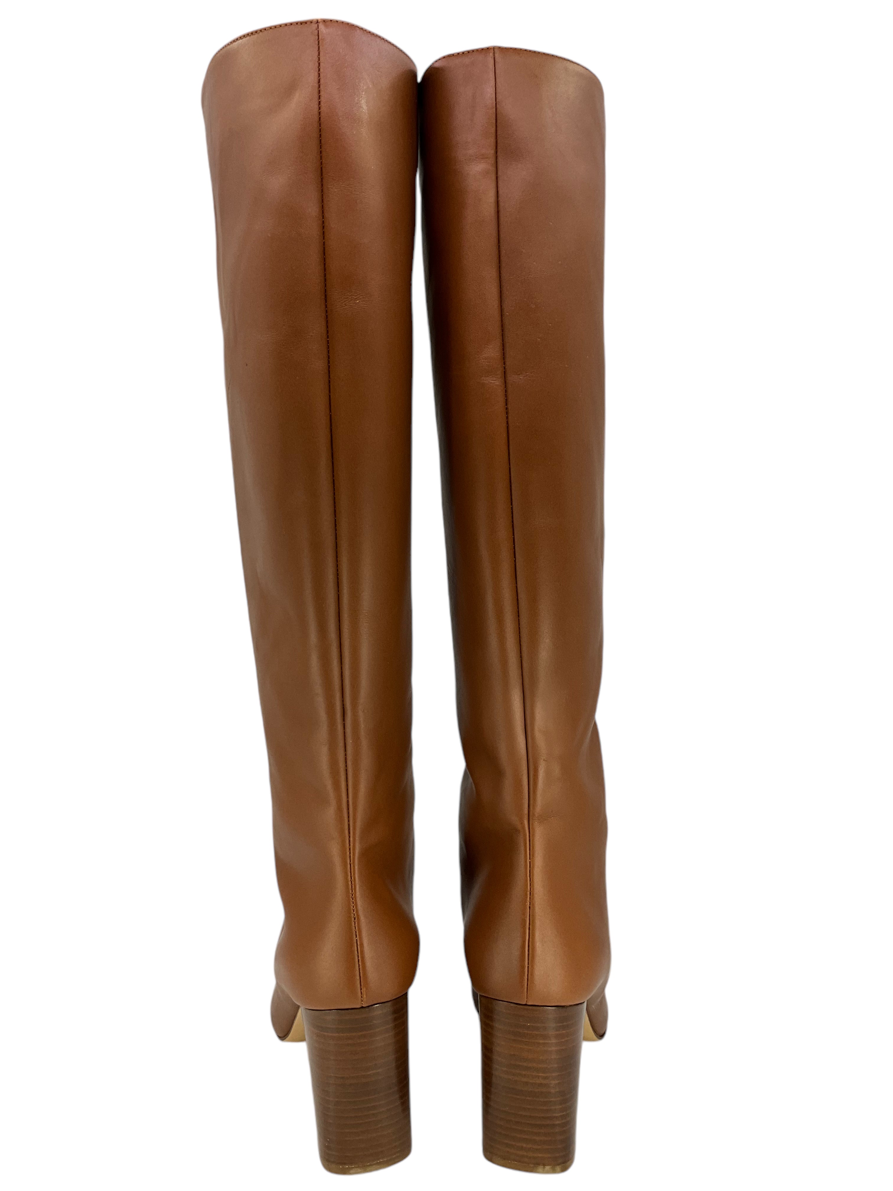 Gabriela Hearst Genuine Leather Knee High Boots Women's Size 8 Black NEW - Perfect for Fall Fashion, Office Wear & Evening Outfits