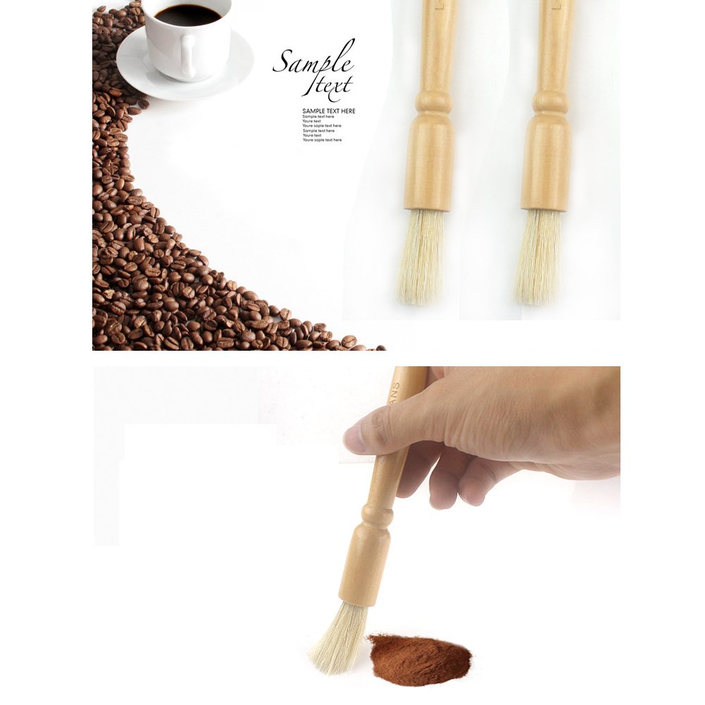 ELEOPTION Stainless Steel Coffee Scoop - 1/2 Tablespoon Measuring Spoon with Bag Clip & Cleaning Brush - Perfect for Coffee Grinder Accessories & Kitchen Measuring - Ideal Gift for Coffee Lovers & Baristas