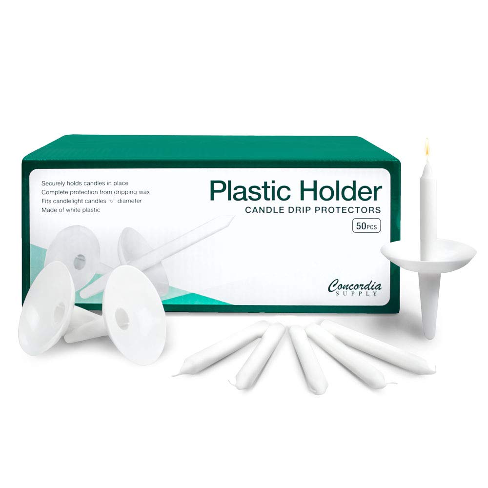 Concordia Supply Plastic Candle Drip Protectors - 4.25