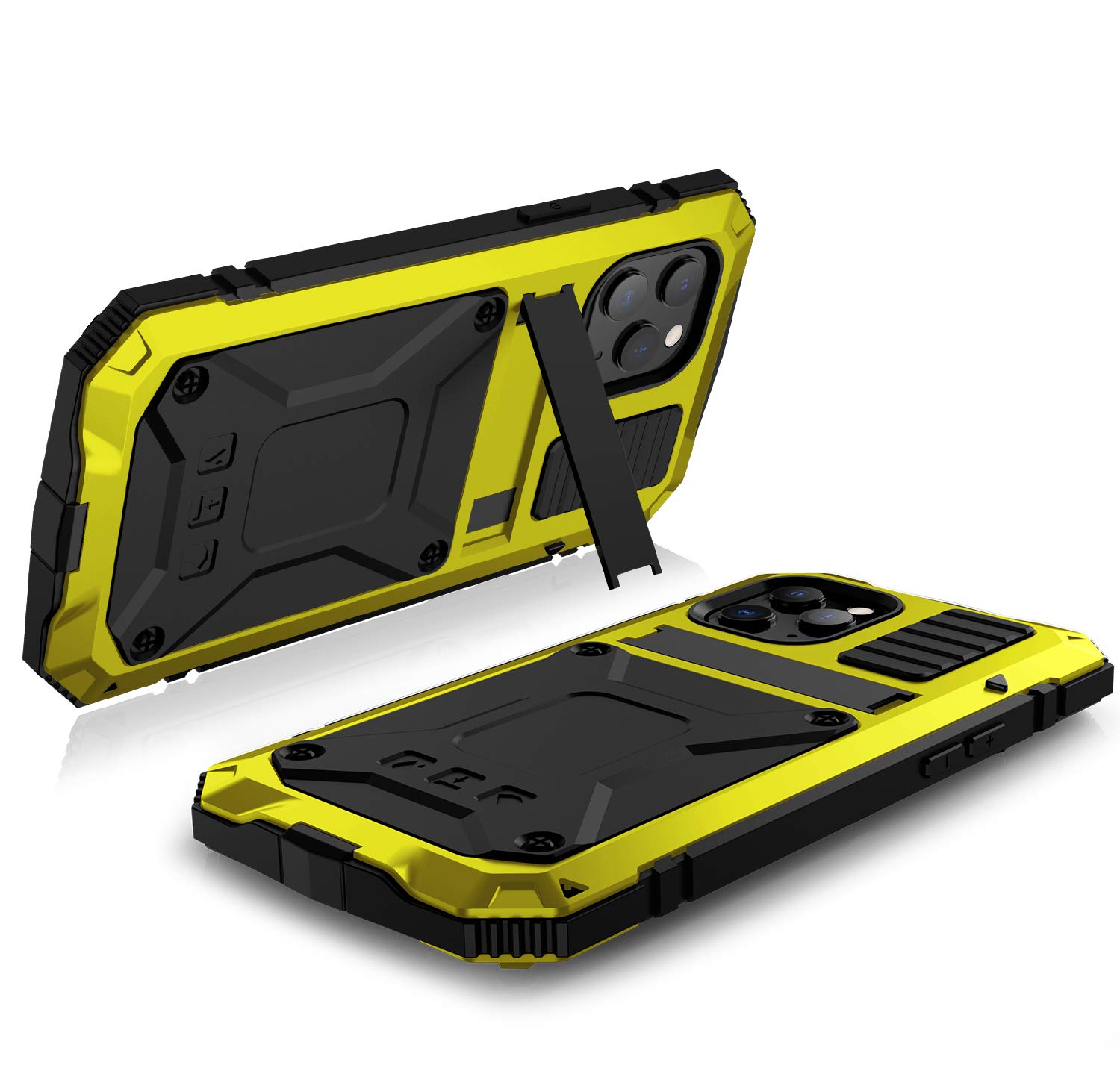 iPhone 12 Pro Max Case - Heavy Duty Military Armor with Built-in Screen Protector | Shockproof & Drop Tested | Full Body Protection | Yellow | Perfect for Outdoor Activities, Travel & Daily Use