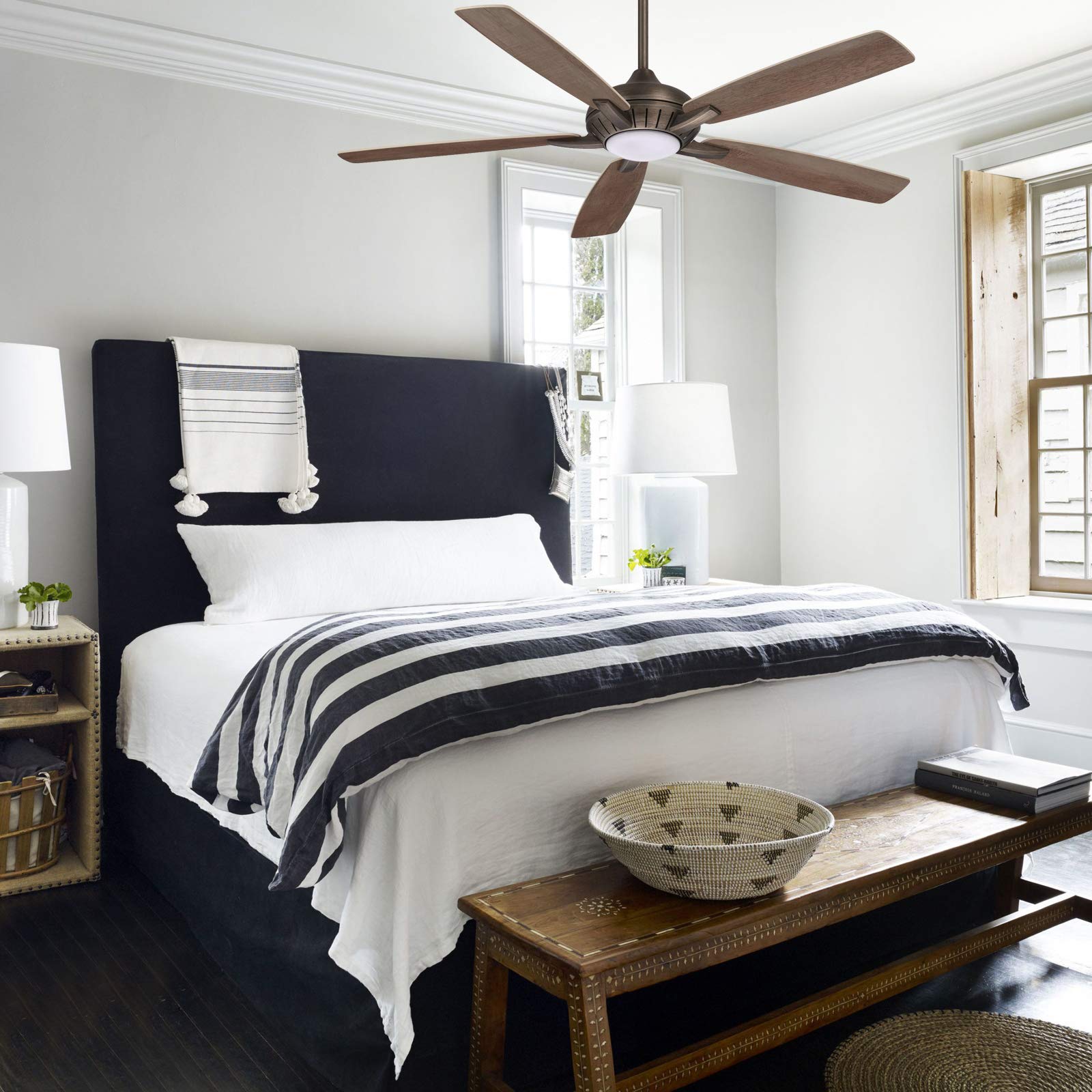 Minka Aire F1001-HBZ Dyno XL 60 Inch Ceiling Fan with LED Light Kit & Remote Control - Heirloom Bronze Finish - Perfect for Living Room, Bedroom & Outdoor Covered Patio