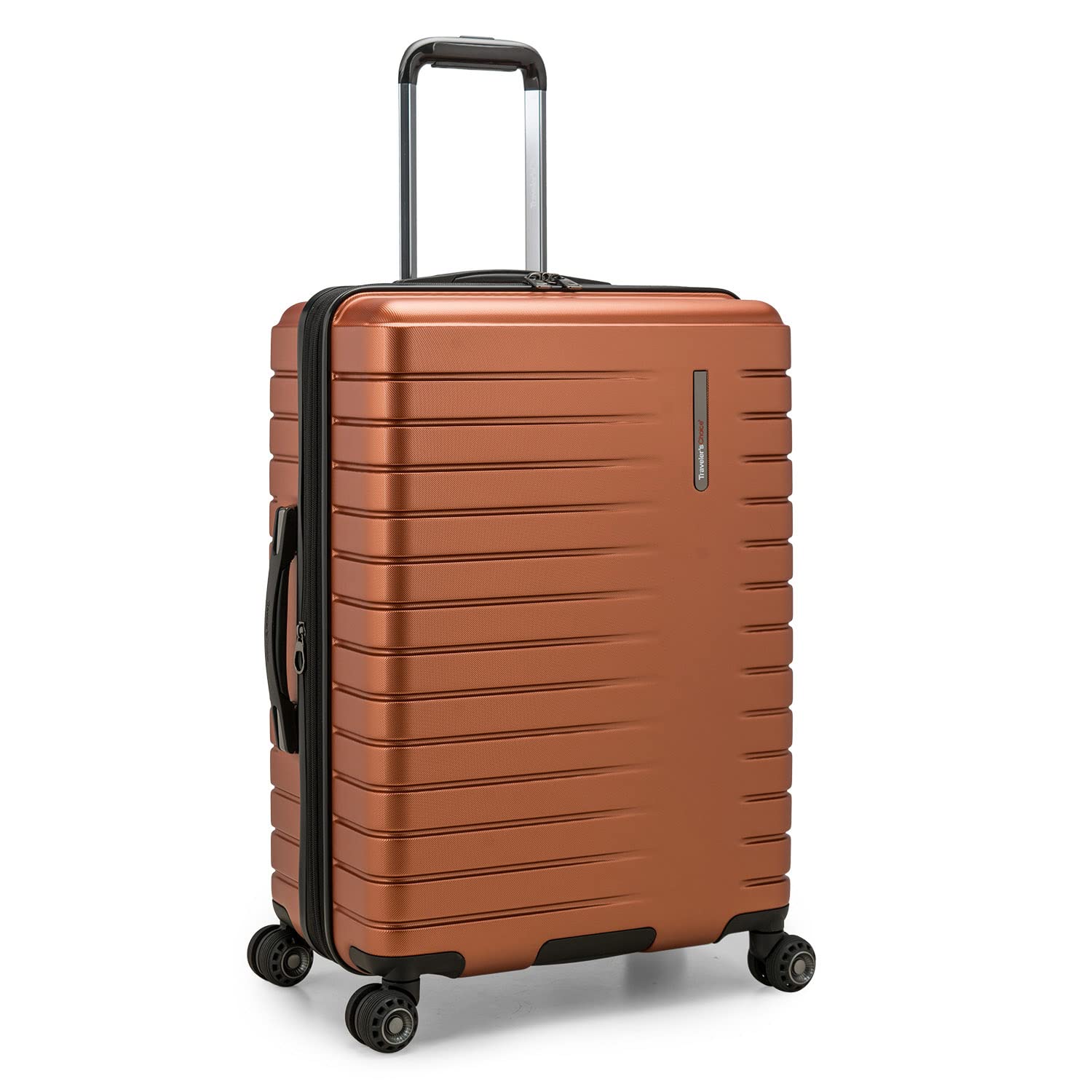 Traveler's Choice Archer Polycarbonate Hardside Spinner Luggage Set - 25-Inch Checked Orange Suitcase | Durable Lightweight Travel Luggage for Business Trips & Family Vacations